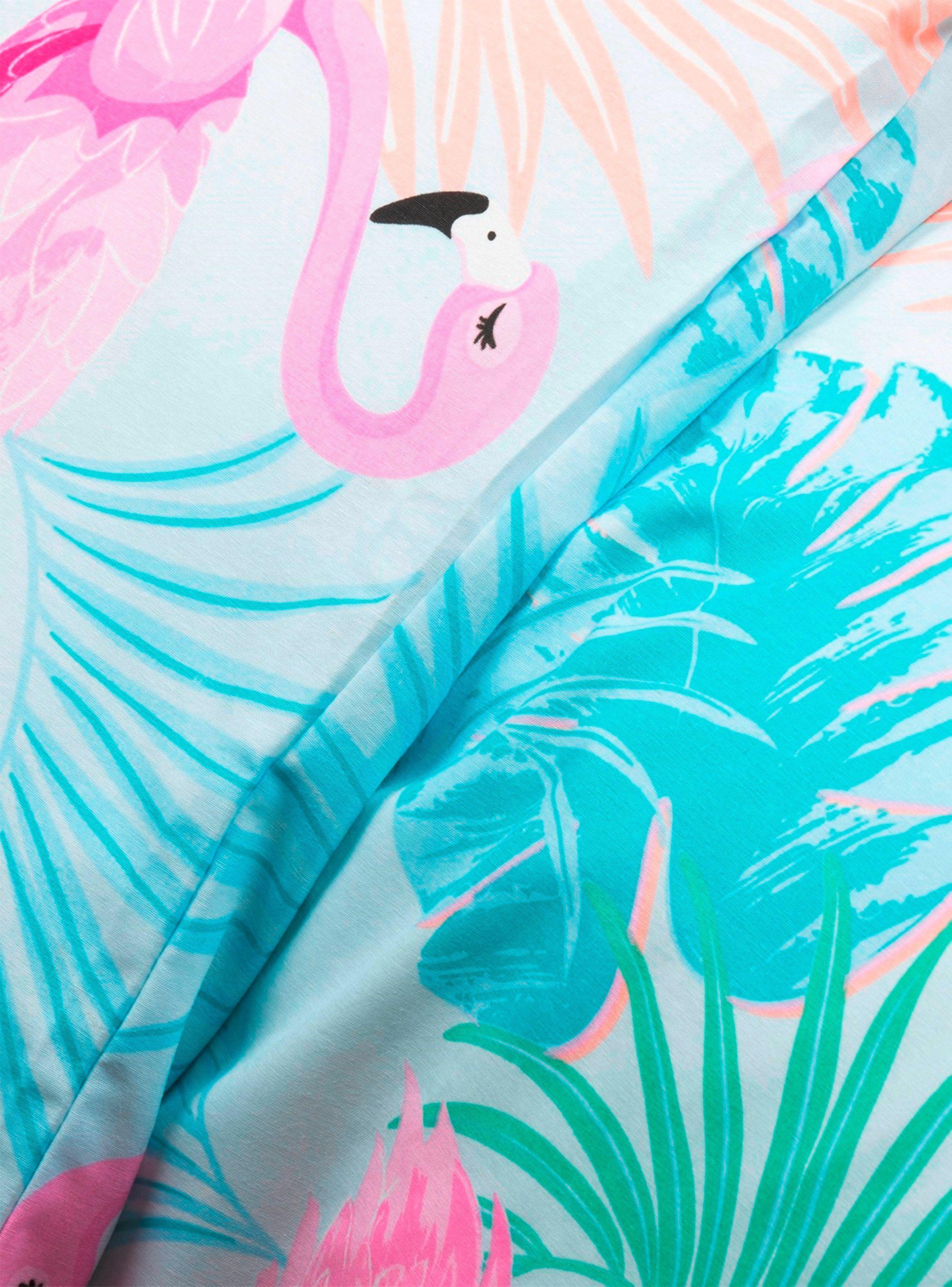 Funda de plumón algodón Super King Flamingo-4