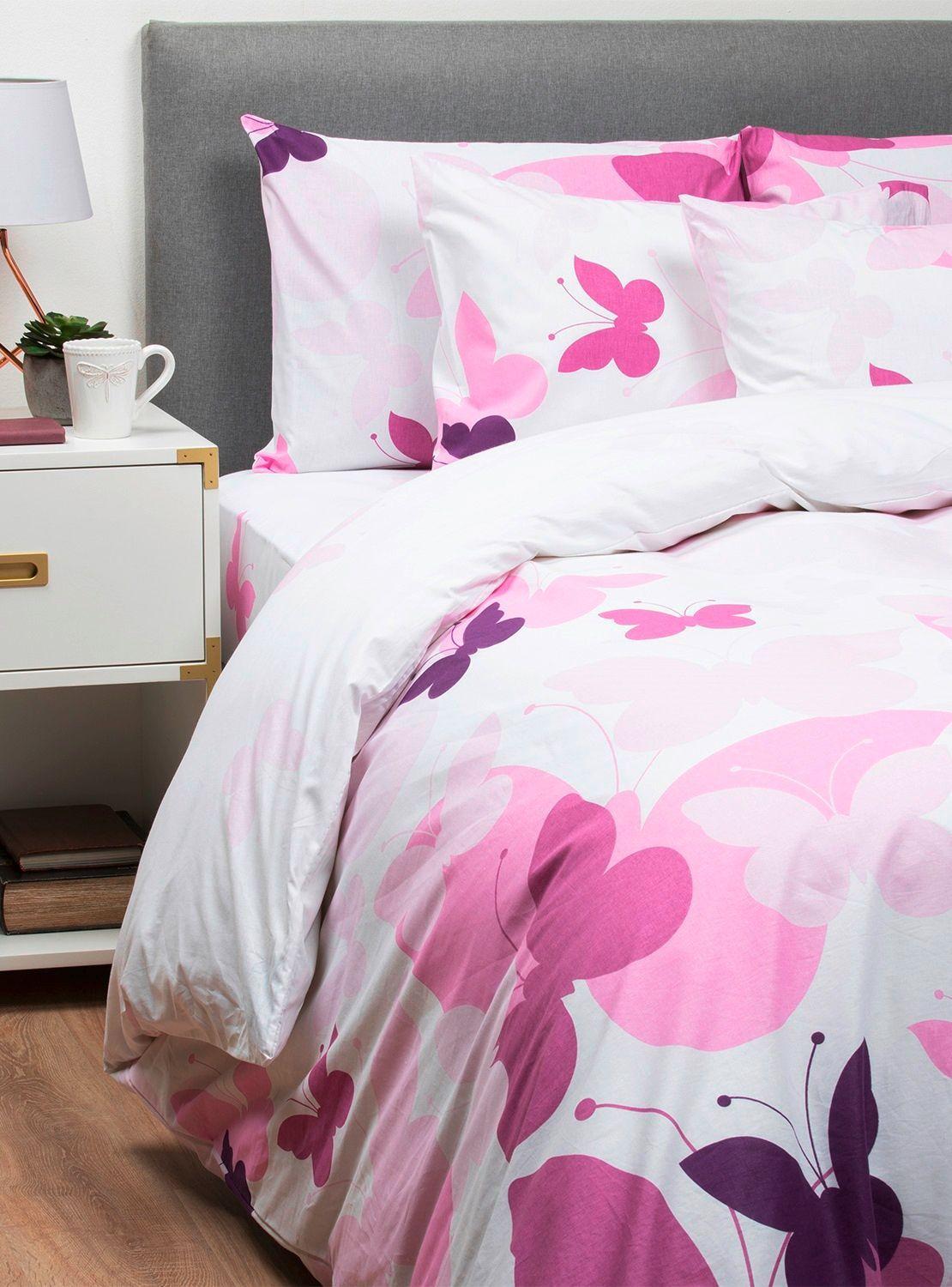 Set con funda de plumón 100% algodón 2 plazas Butterfly-0