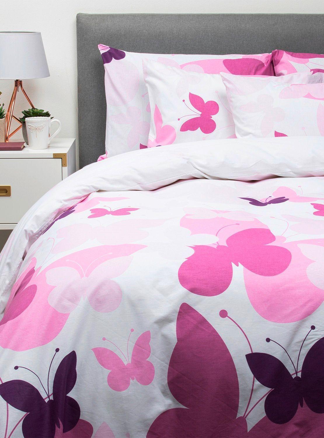 Set con funda de plumón 100% algodón 2 plazas Butterfly-1