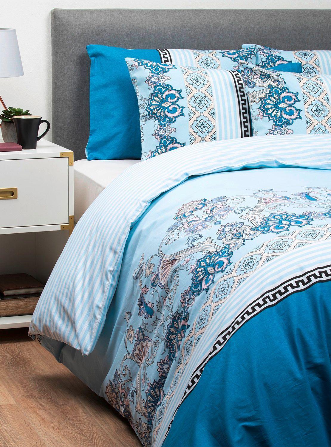 Set con funda de plumón 100% algodón 2 plazas Ocean-0