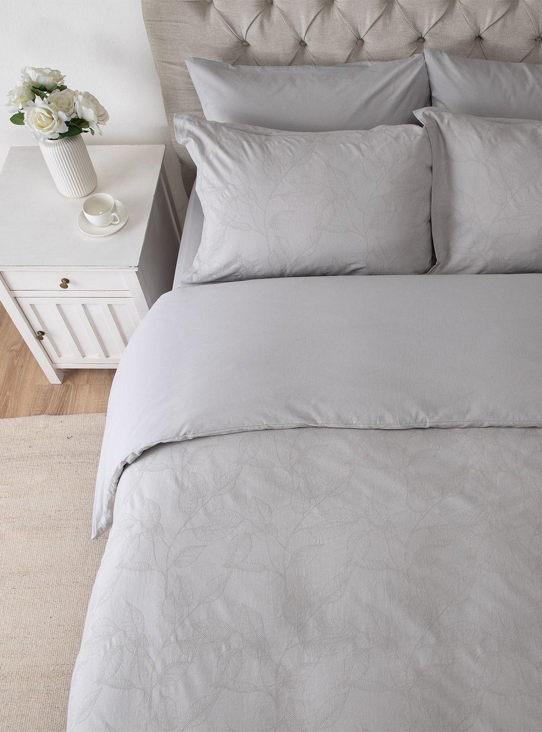 Set Funda De Plumón + Sábana Bajera 2 Plazas Marlet Gris-3