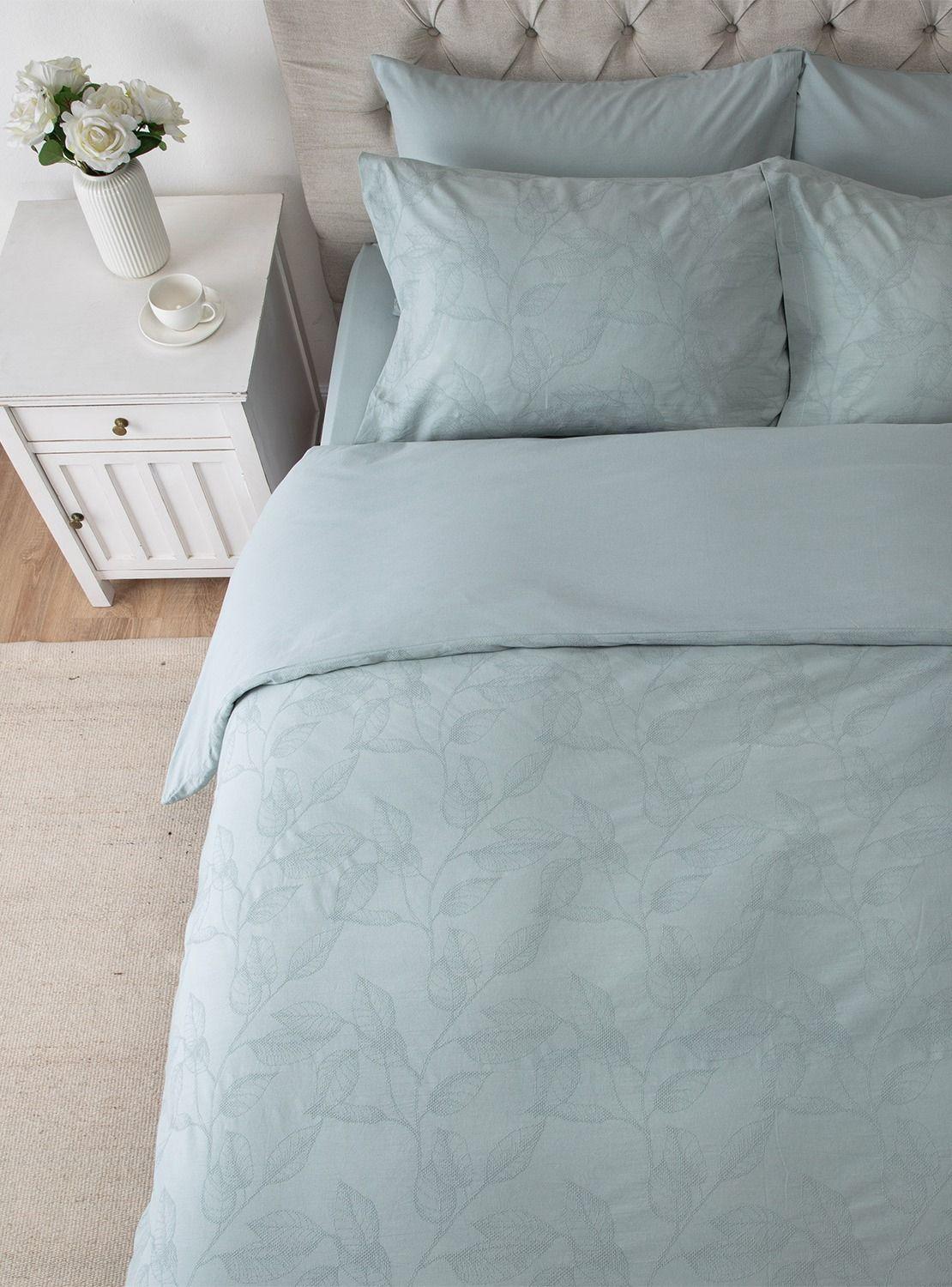Set Funda De Plumón + Sábana Bajera Super King Marlet Menta-2
