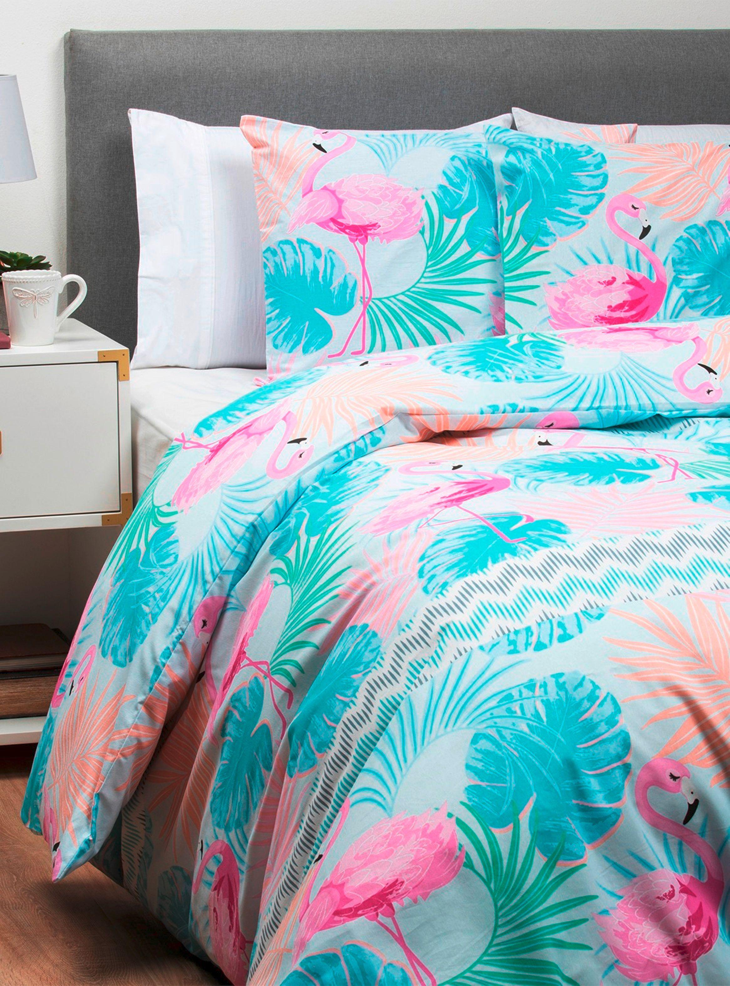 Funda de plumón algodón King Flamingo-0