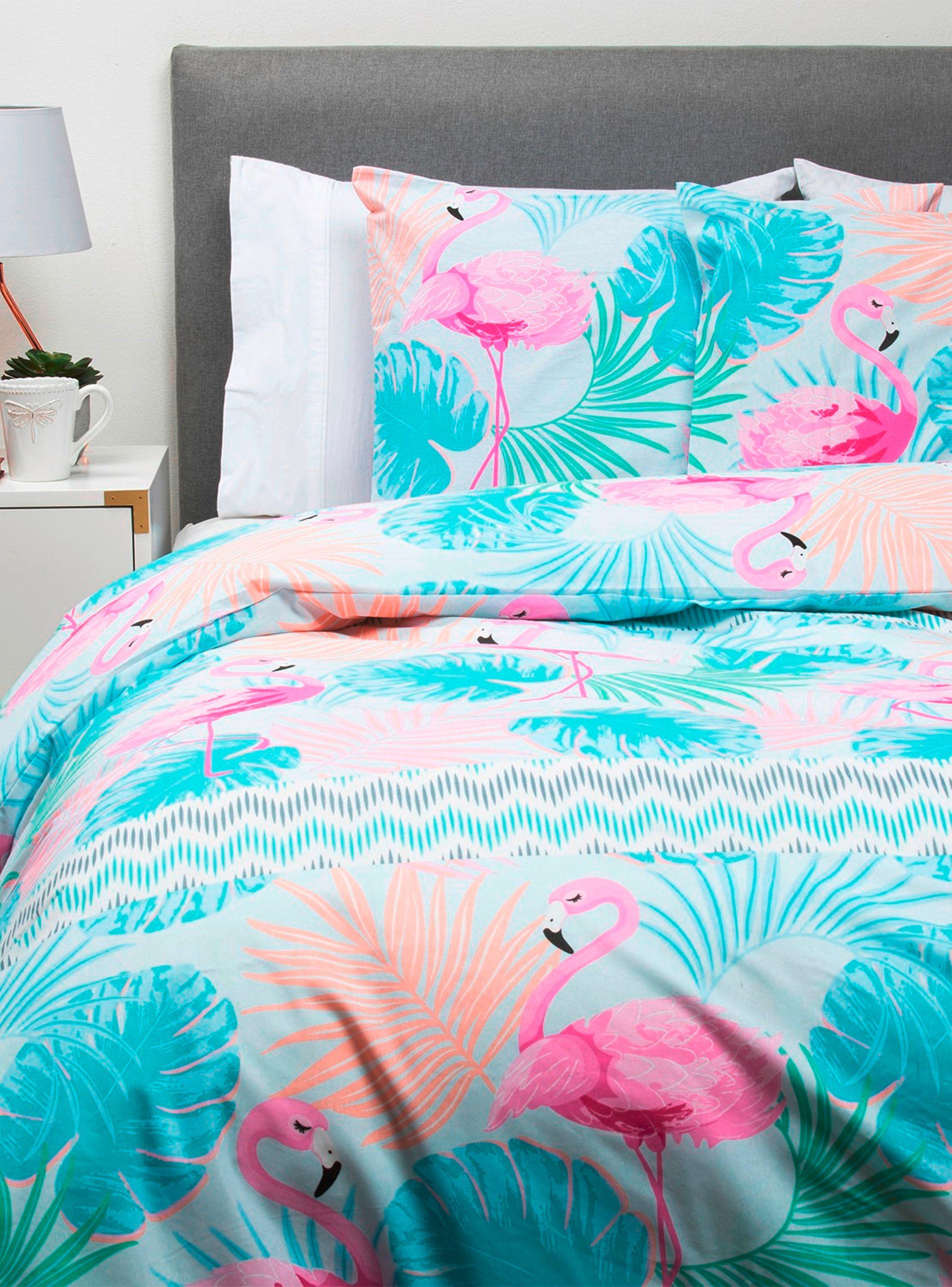 Funda de plumón algodón King Flamingo-1