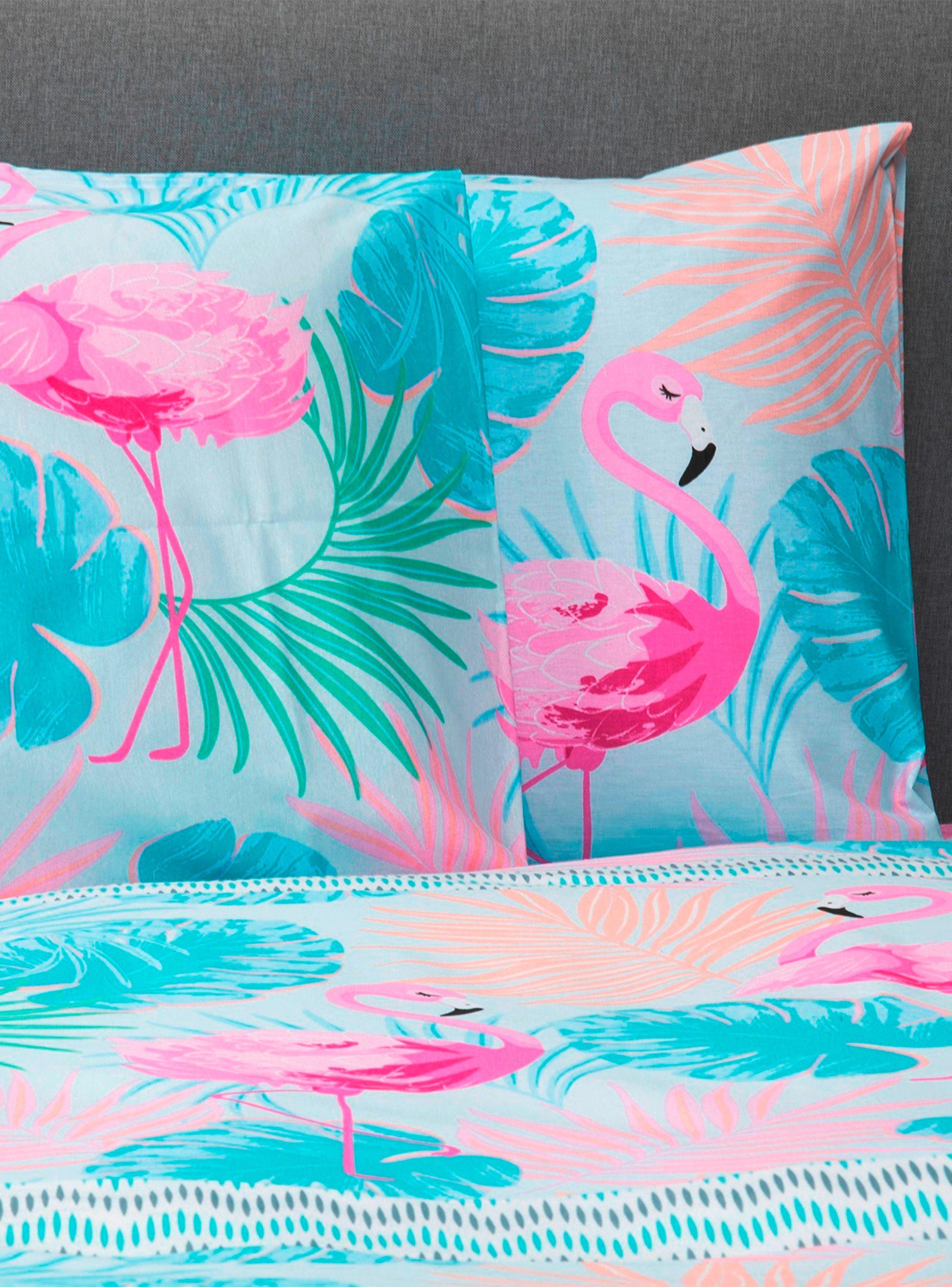 Funda de plumón algodón King Flamingo-2