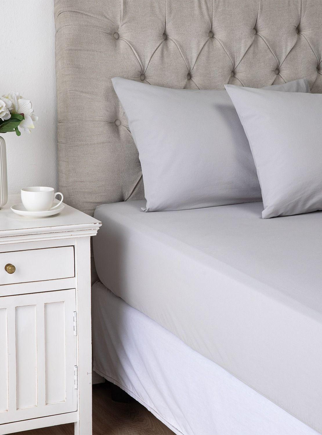 Set Funda De Plumón + Sábana Bajera Marlet Gris King-4