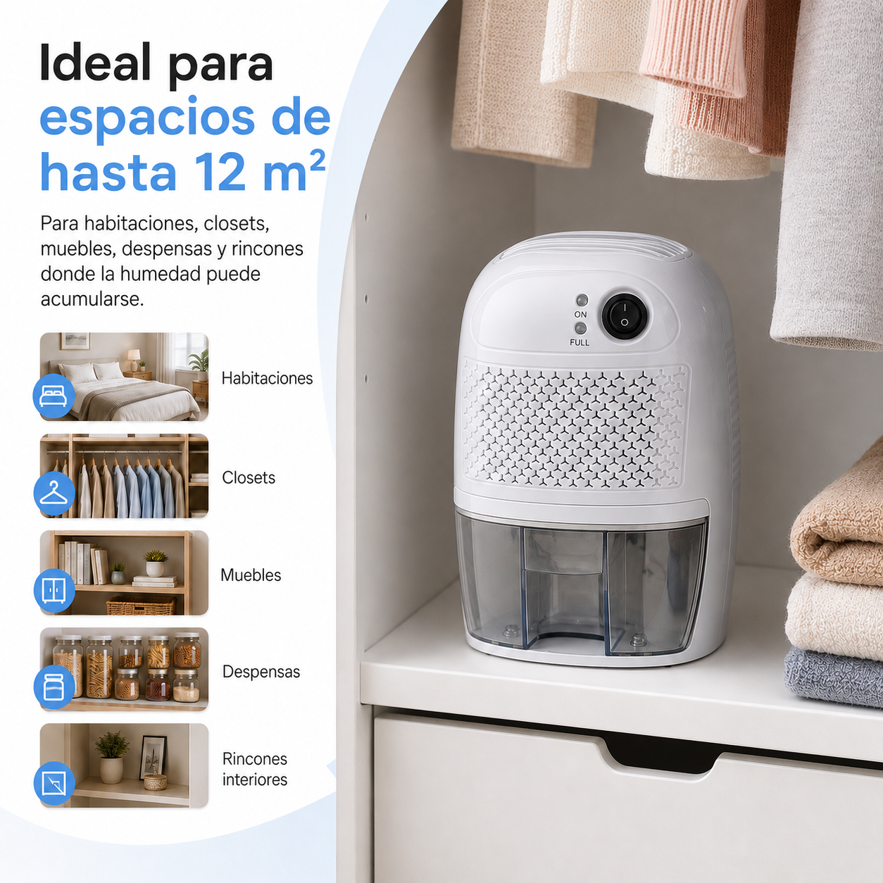 Deshumidificador De Aire 800ml Baño Closet Hogar-2