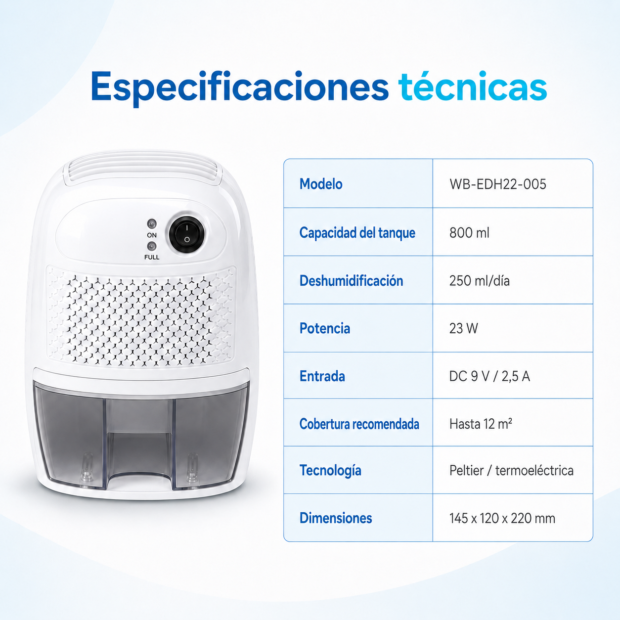Deshumidificador De Aire 800ml Baño Closet Hogar-5