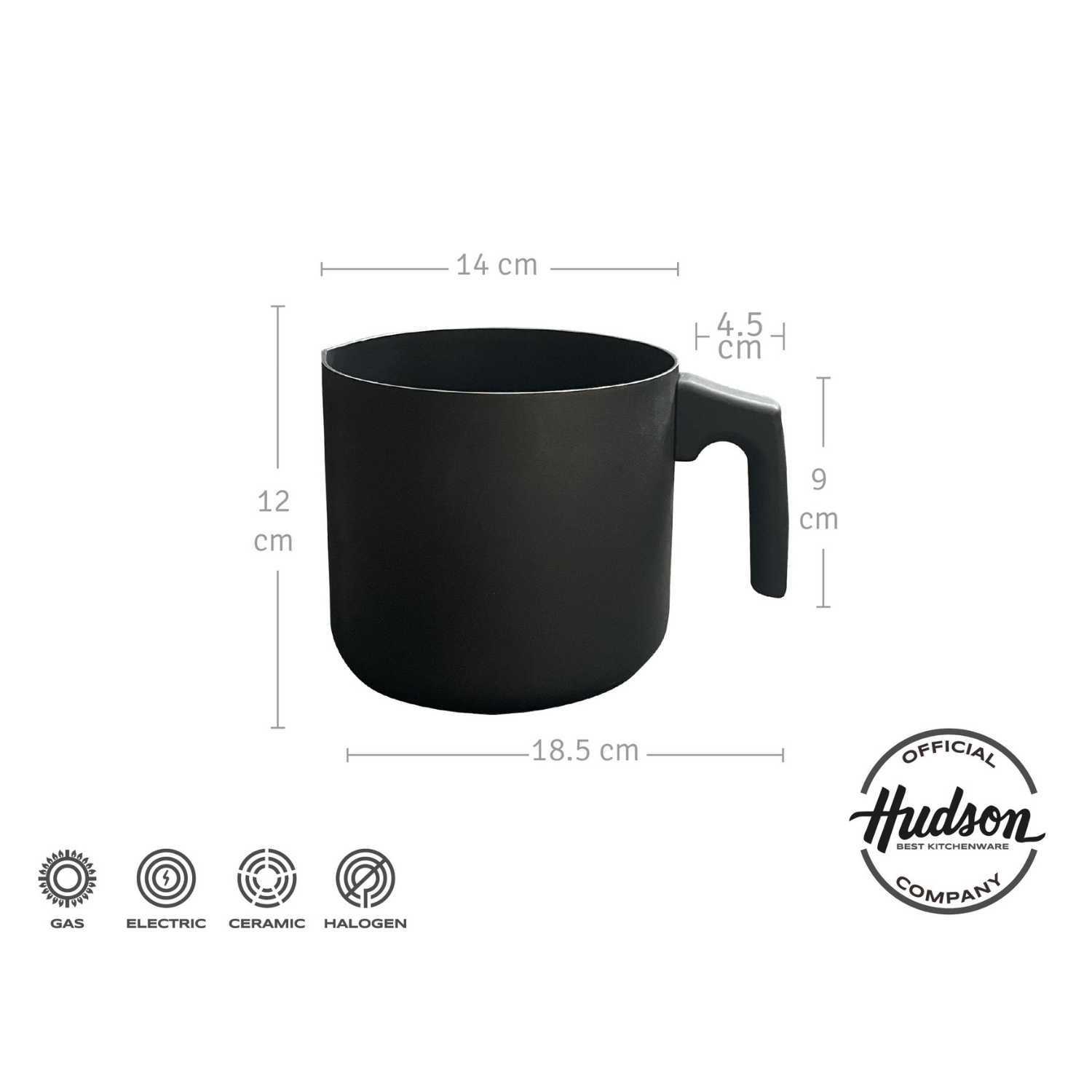 Lechero De Aluminio Antiadherente De 14 Cm Daily Color Negro DAY03-2