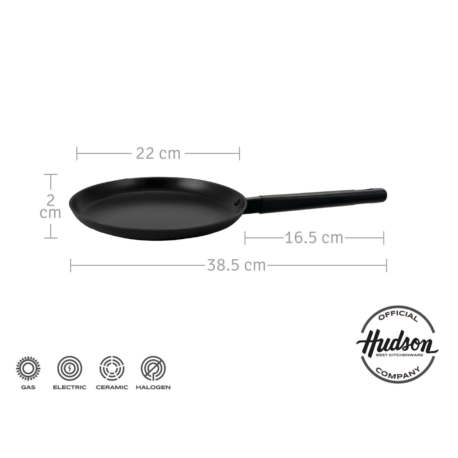 Panquequera De Aluminio C antiadherente De 22cm Color Negro DAY22-4