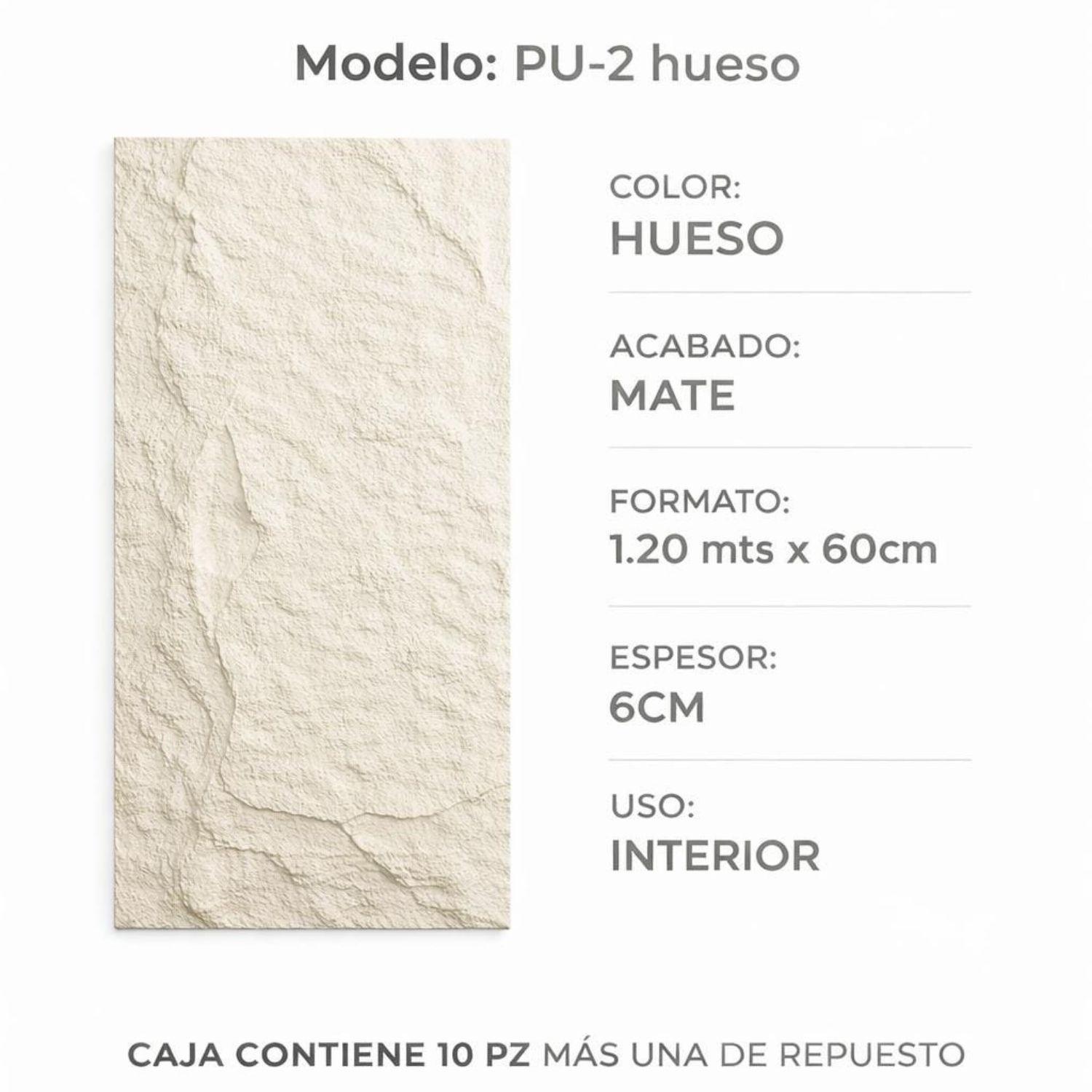 PANEL PU 120 X 60 CM HUESO PU 02-2