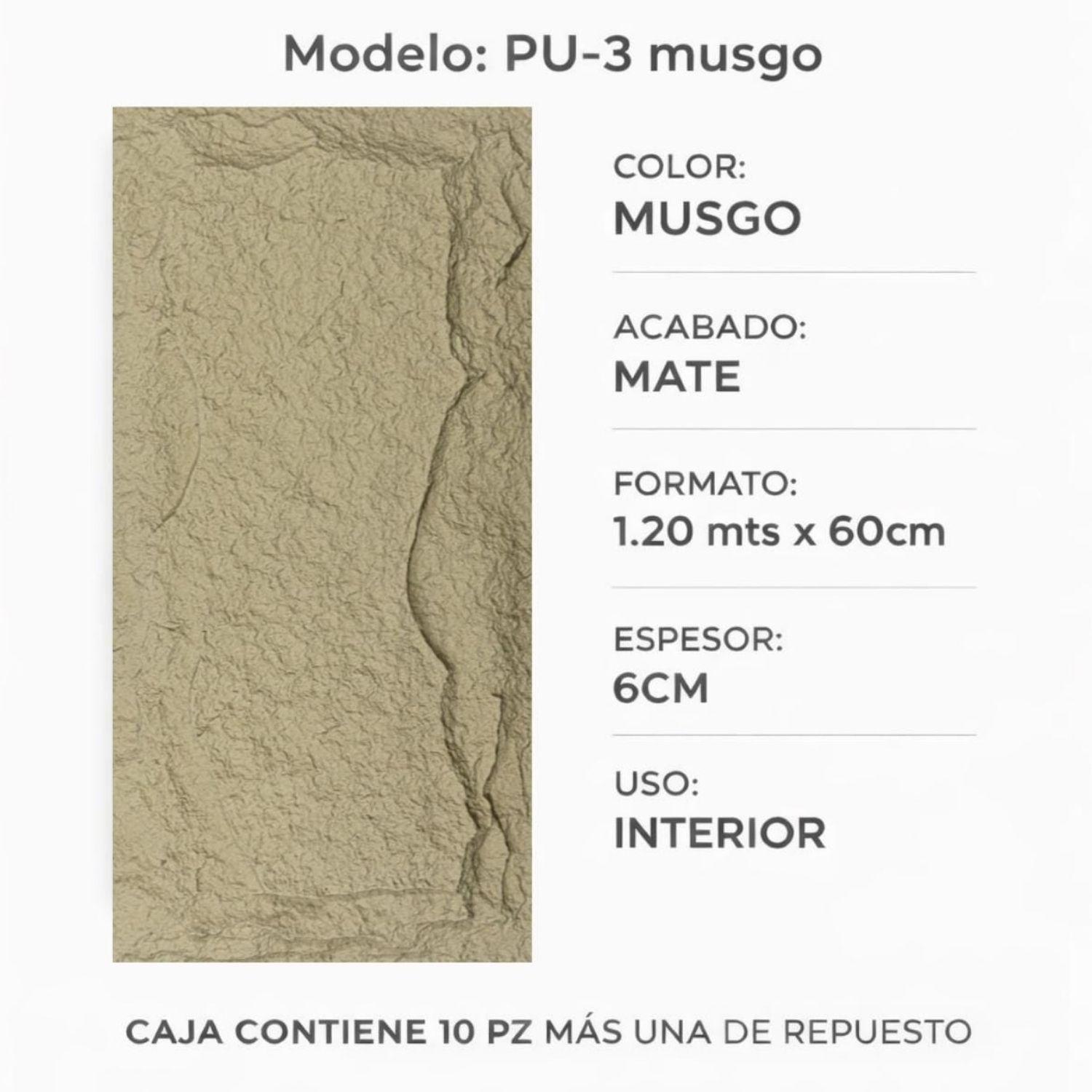 PANEL PU 120 X 60 CM LIGHT GREY PU 03-2