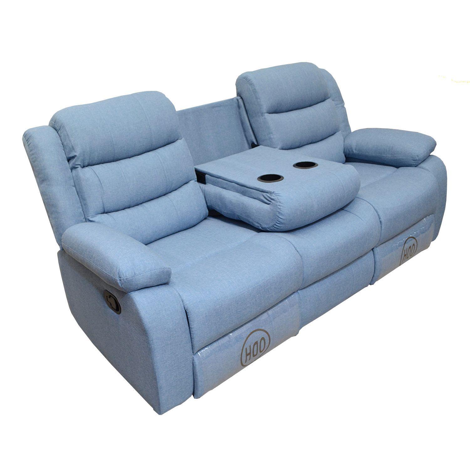 SOFA RECLINABLE 3 CUERPOS  ODH NEW ITALIA, COLOR JEANS-3