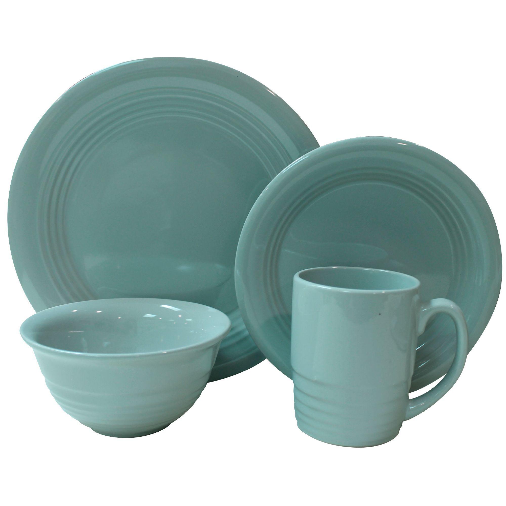 Loza 16 piezas Ceramica Gris Azulado-0