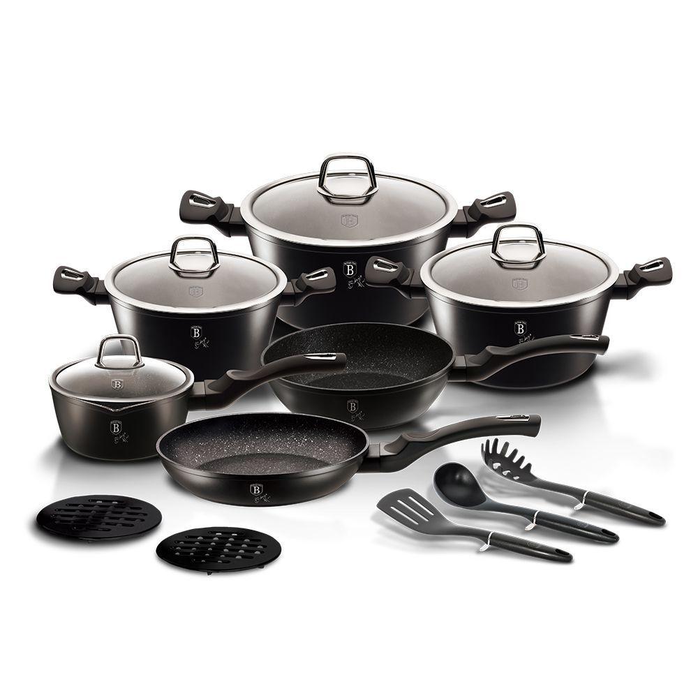BATERÍA DE COCINA DE 15 PIEZAS BERLINGER HAUS BH-6155 BLACK/SILVER COLLECTION-0