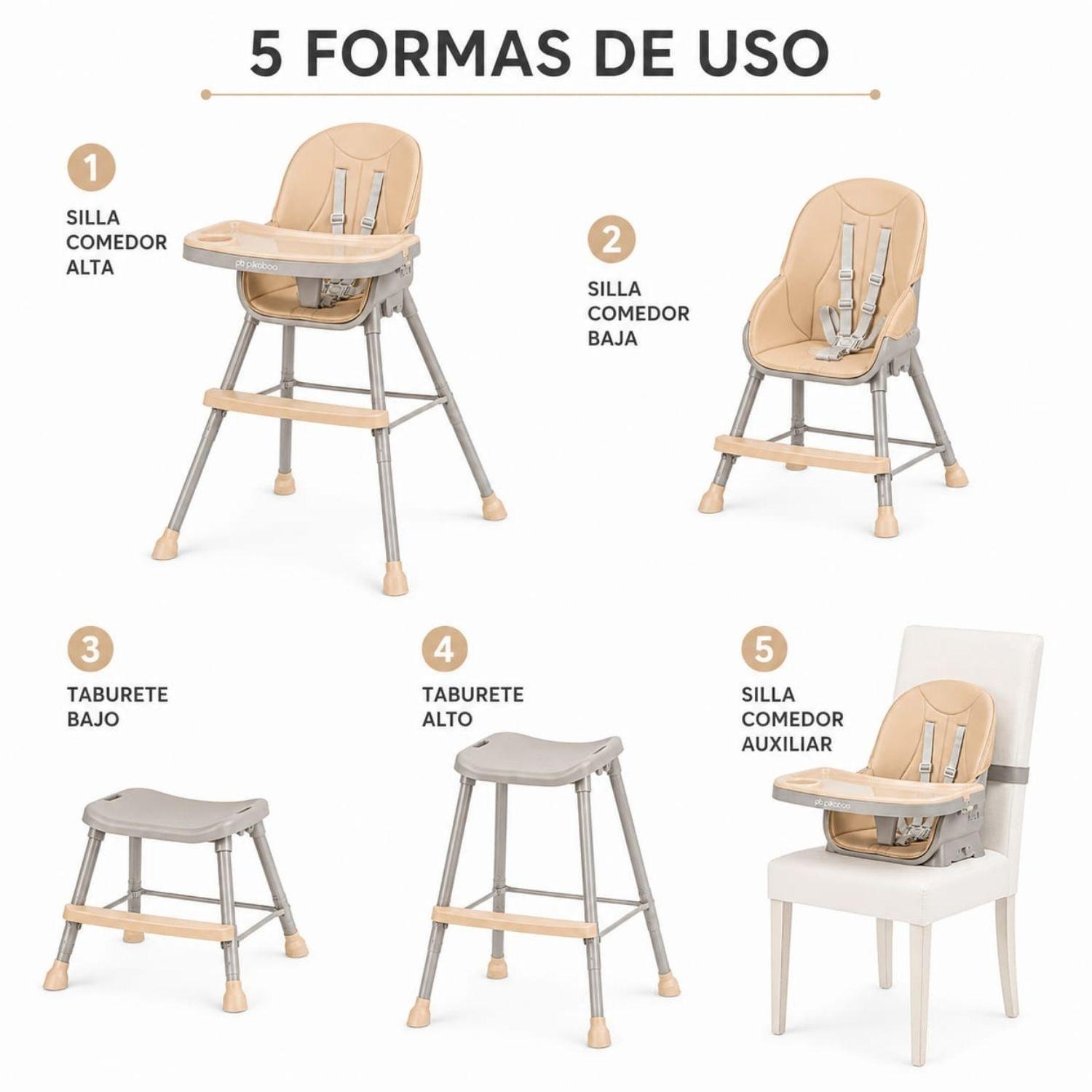 Silla De Comer Para Bebes 5 En 1 Jazz Rosado Pikaboo-2