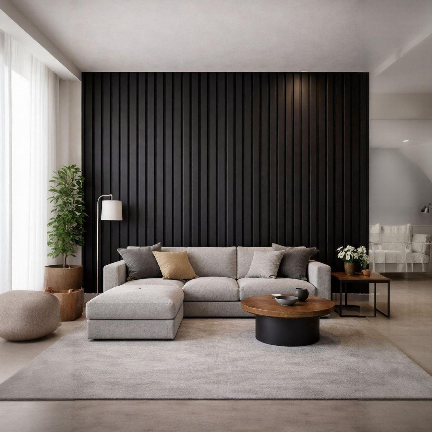 WALL PANEL PVC 20 PZS 3D 240X15 CM NEGRO CON BRILLANTES-2