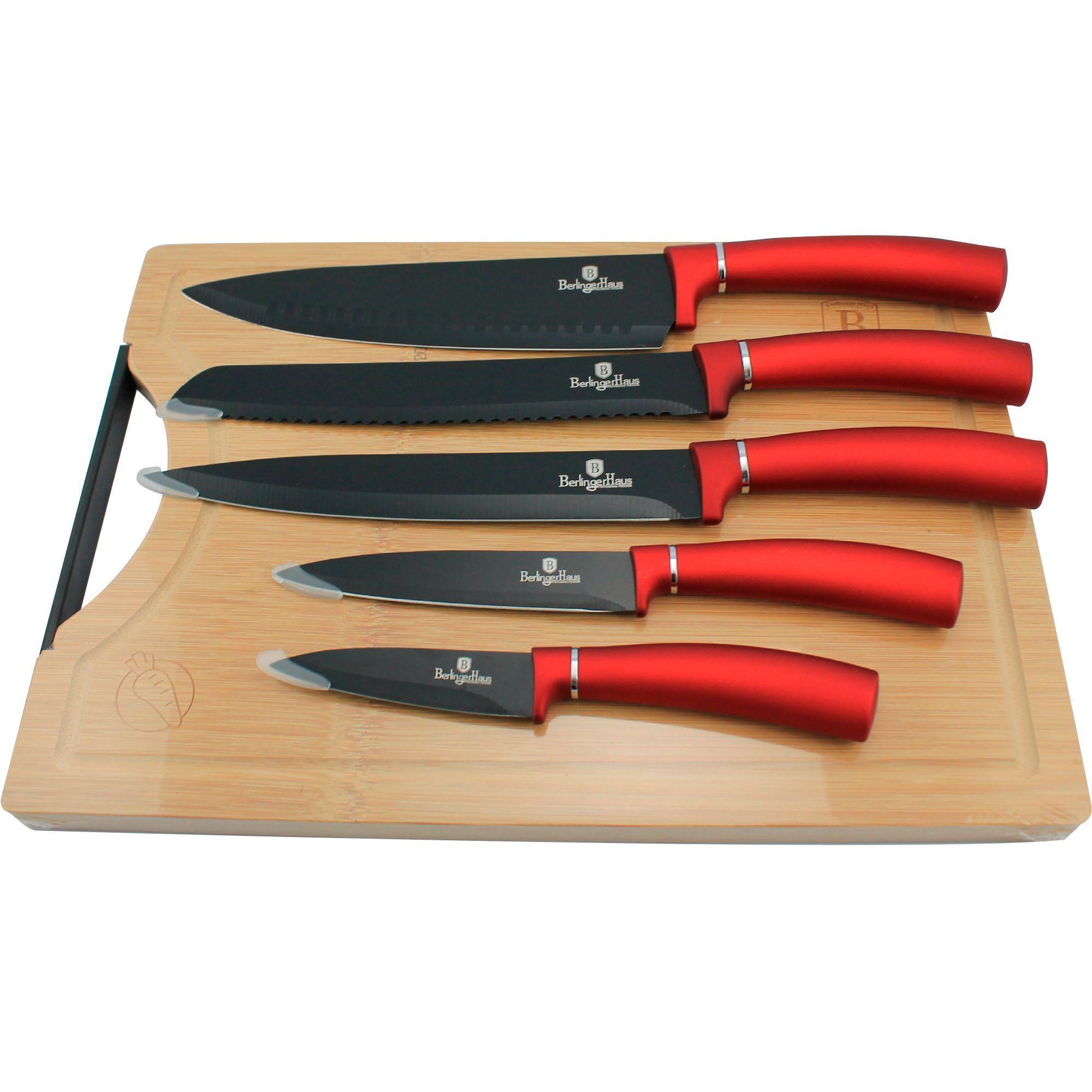 set de cuchillos 5 pcs + Tabla de bambu-0