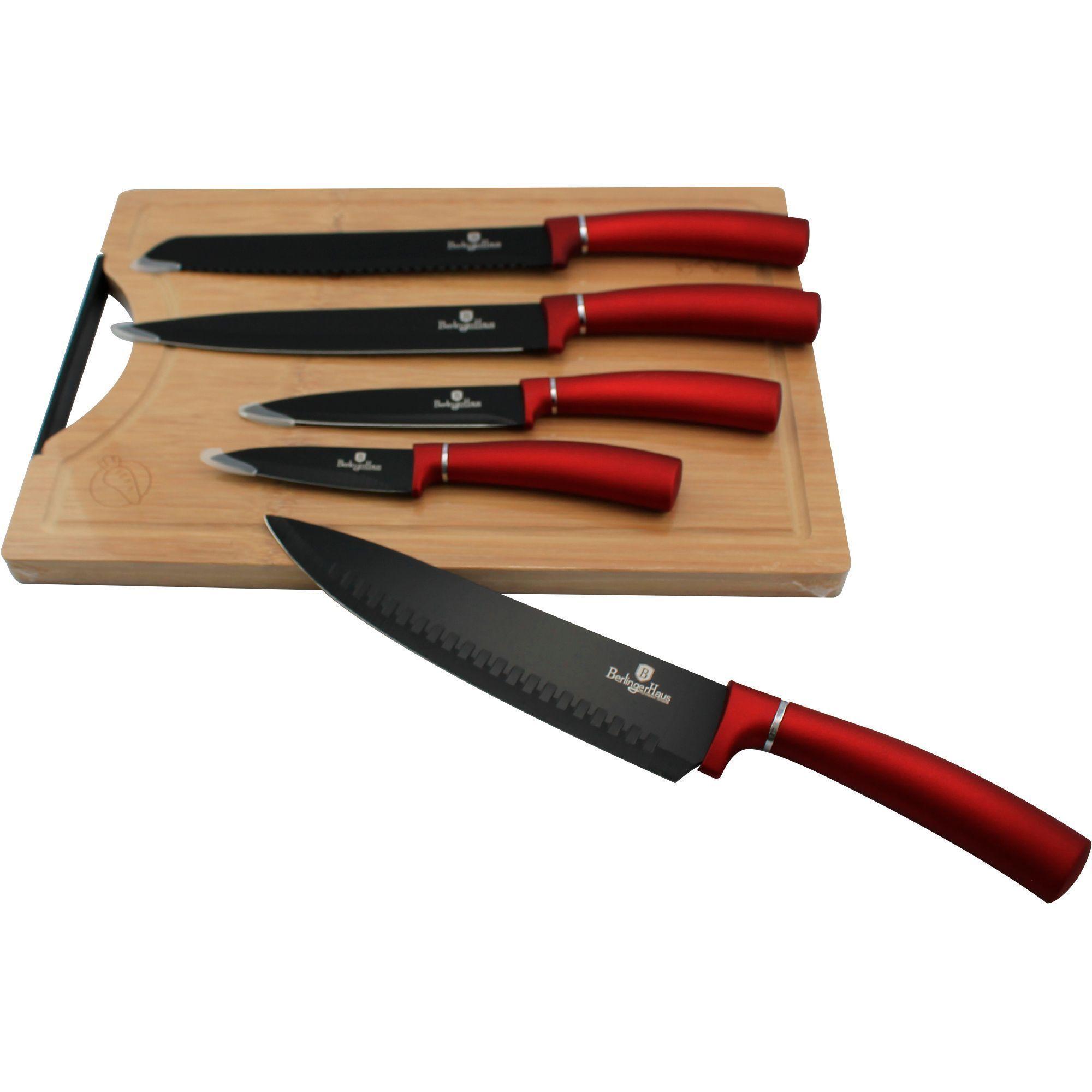 set de cuchillos 5 pcs + Tabla de bambu-3