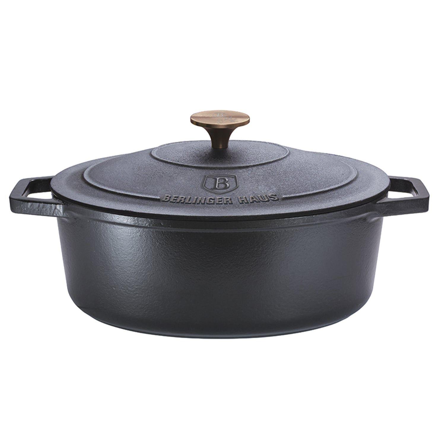 Cacerola de hierro fundido Ø 32 cm (5,5 litros), color negro mate-3