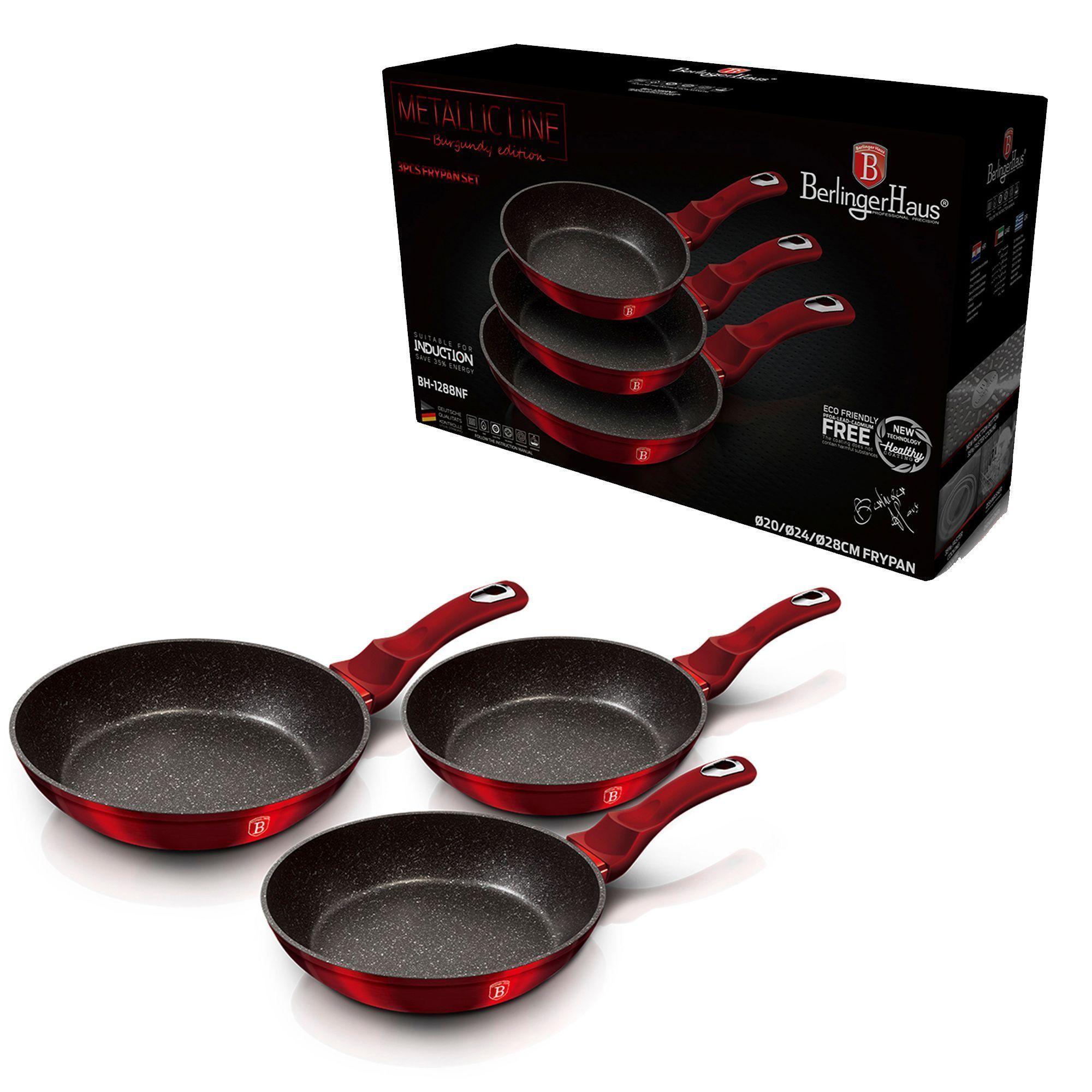  SET DE SARTEN  3 PCS ROJO BH-1288NF-1