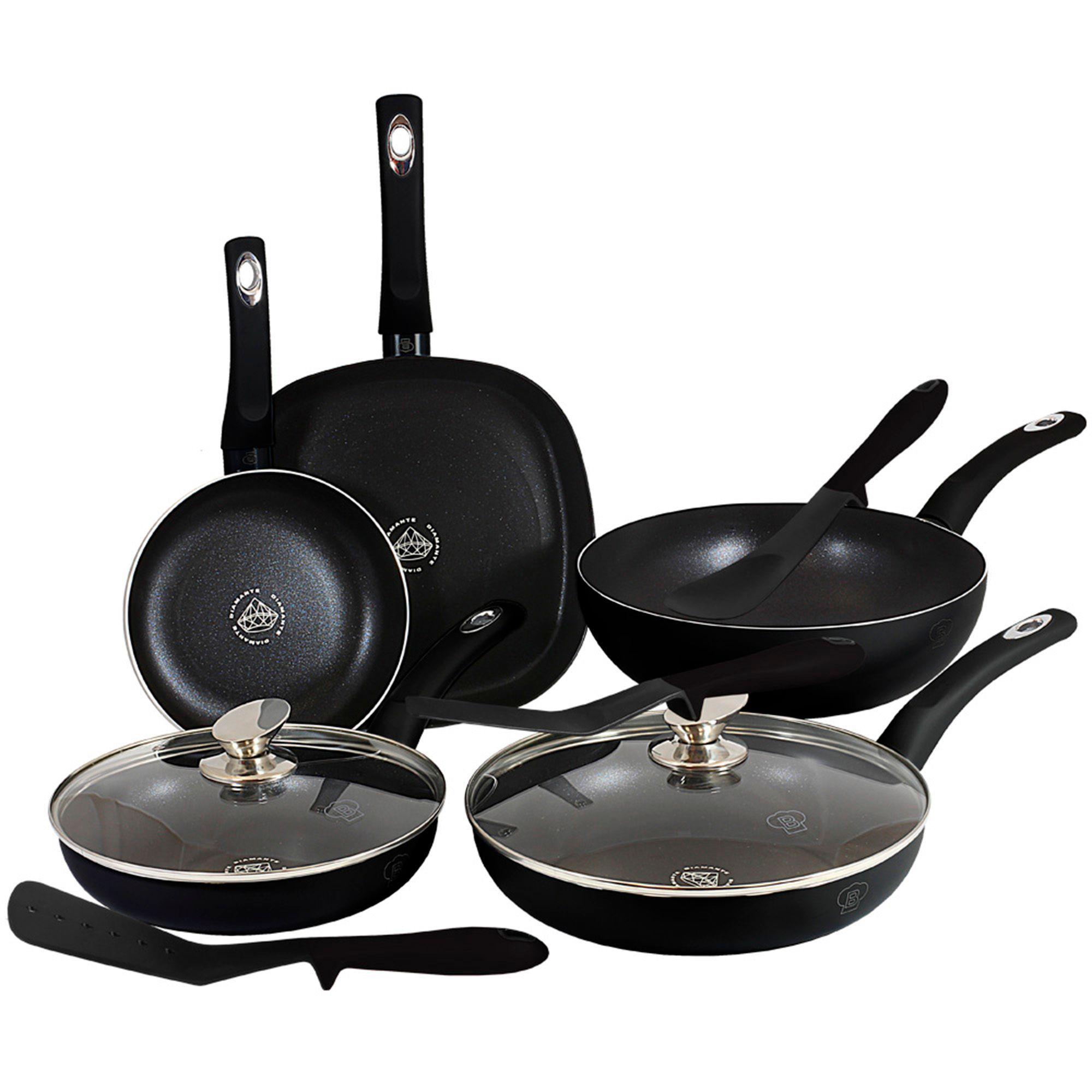 Set de sarten con tapa de vidrio y utensilios-2