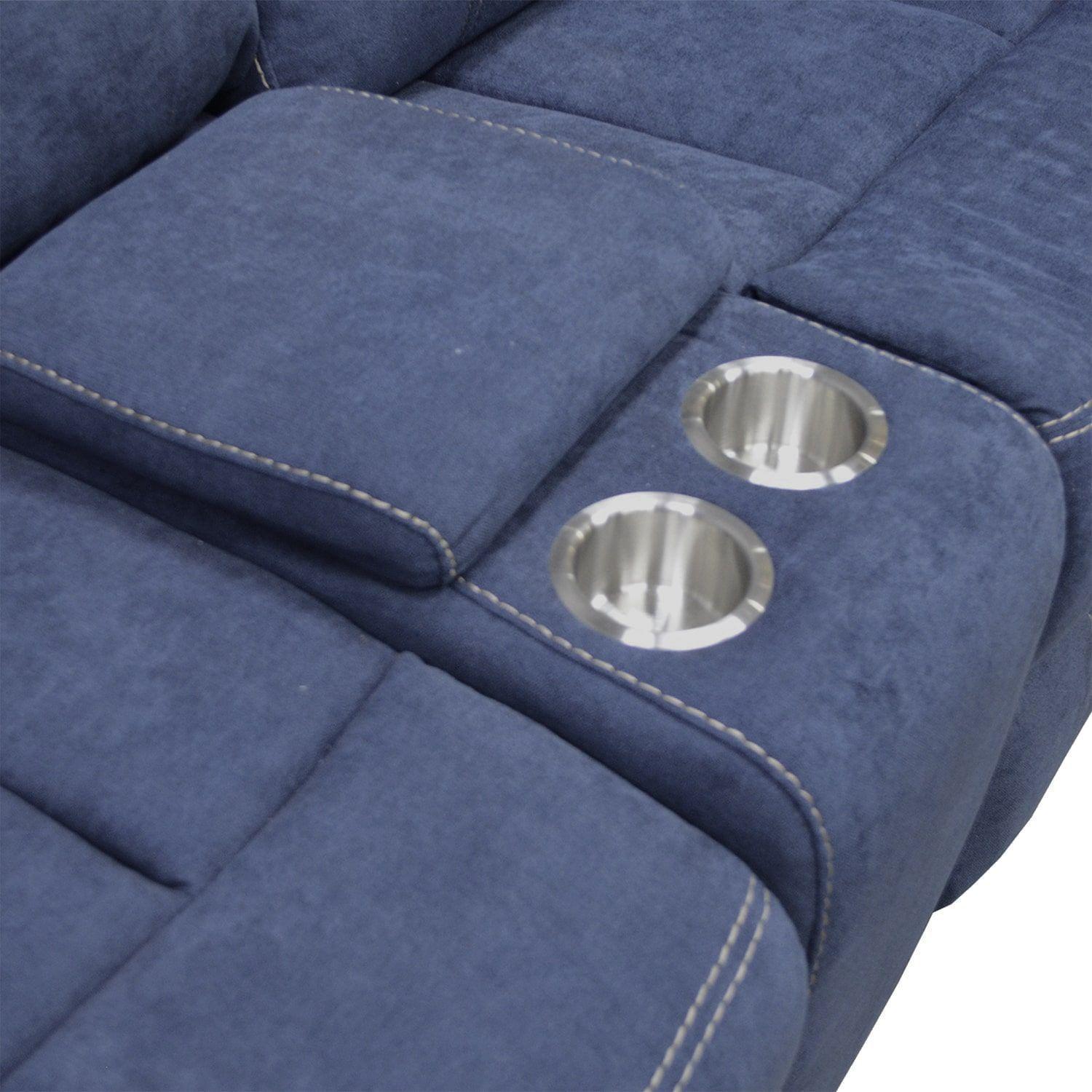 SOFA RECLINABLE  ELECTRICO  2 CUERPOS ODH  NEW VENECIA COLOR AZUL-2