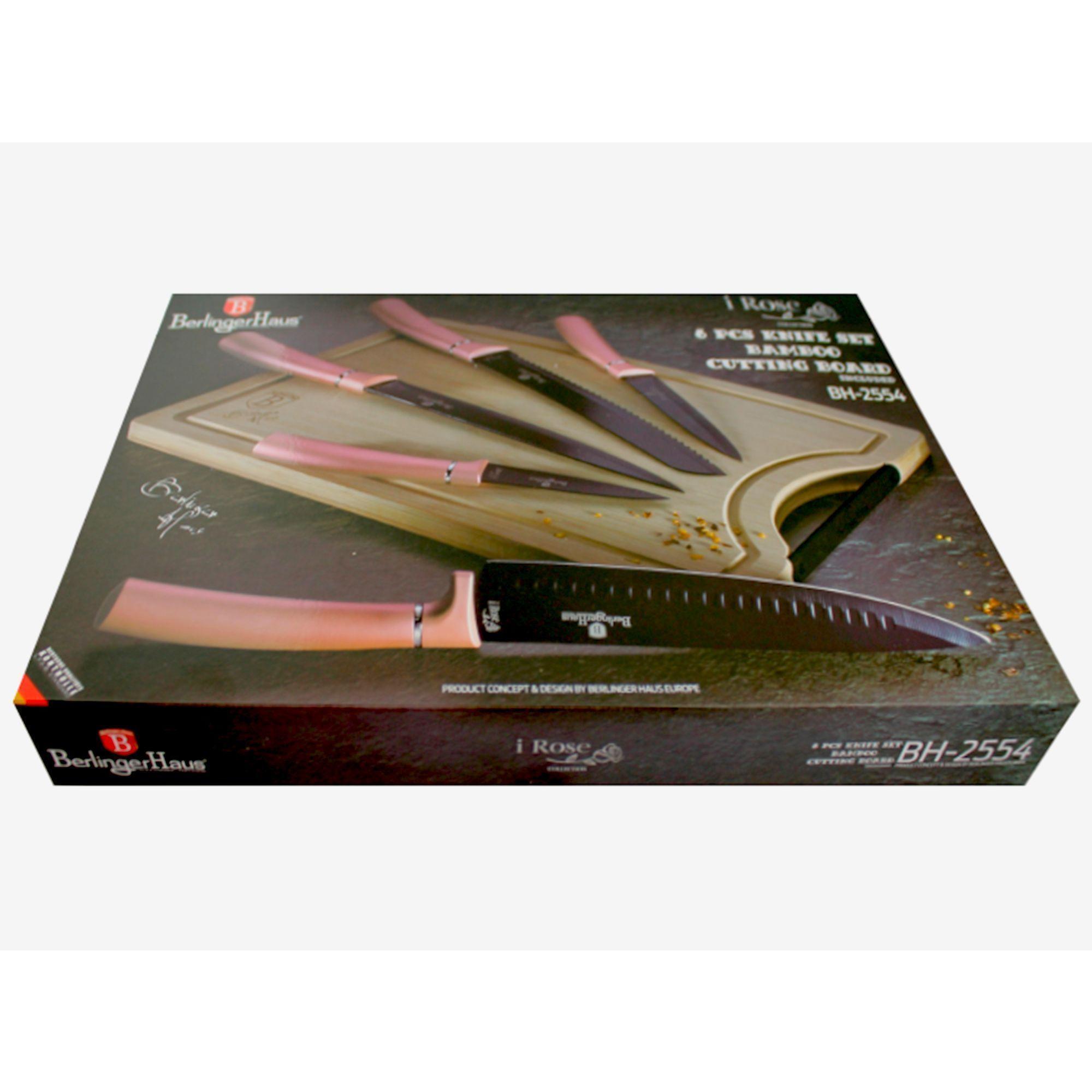 Set de cuchillos 6 pcs + tabla de bambú -3