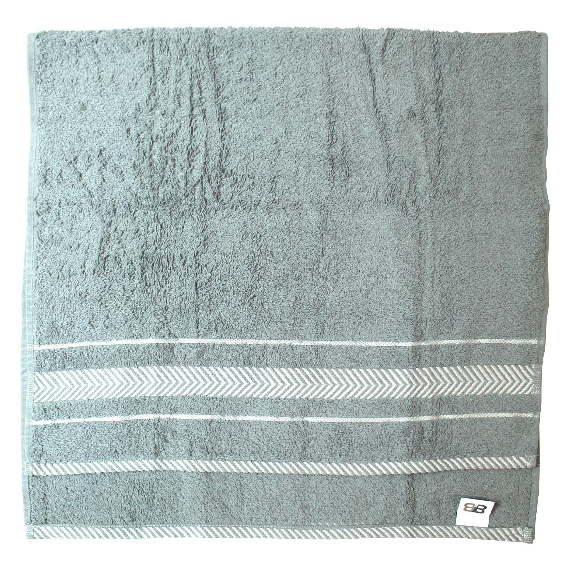 Toalla de baño 2 unidades 100% algodon GRIS /blanco-2