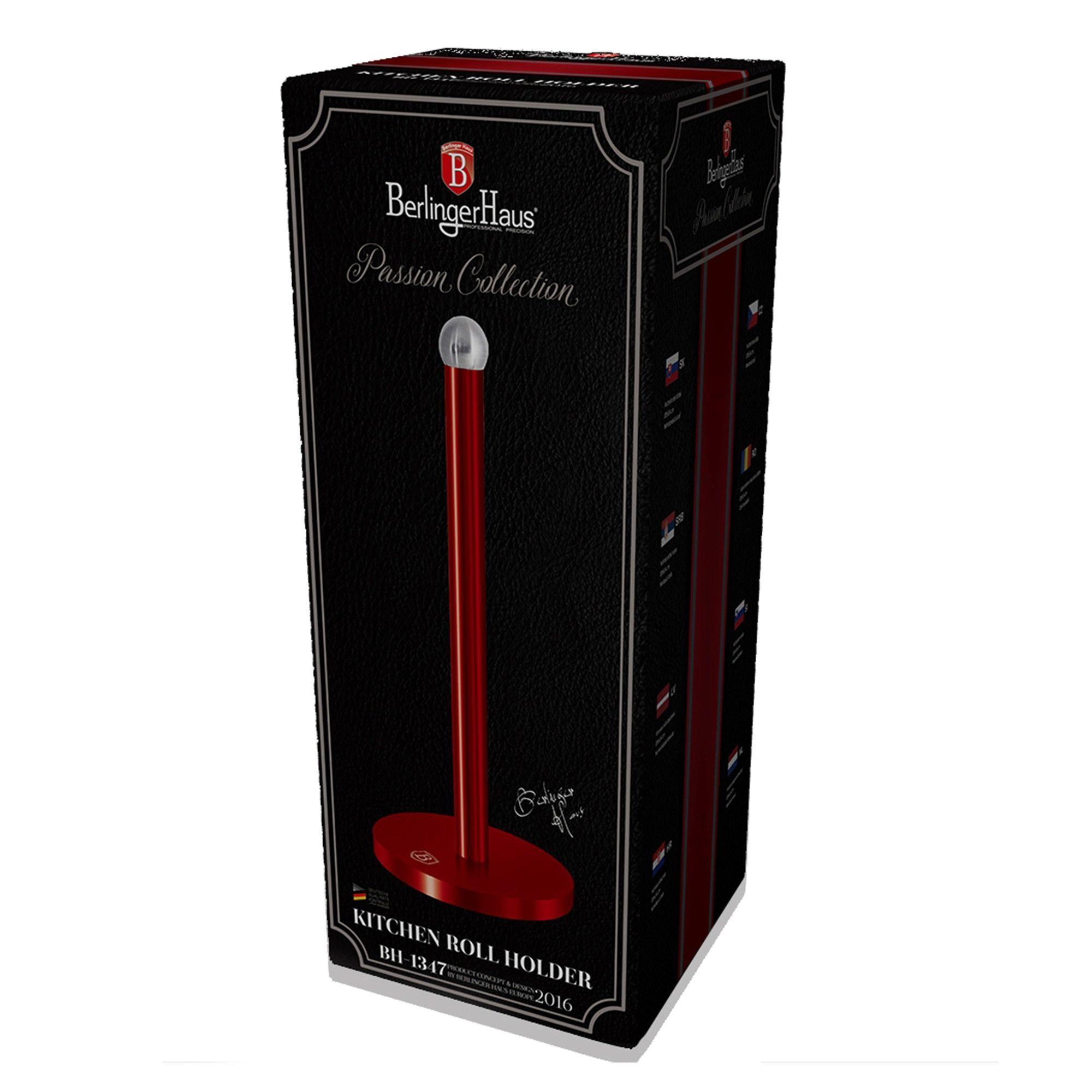 Porta toalla de papel para mesa metalico rojo-1