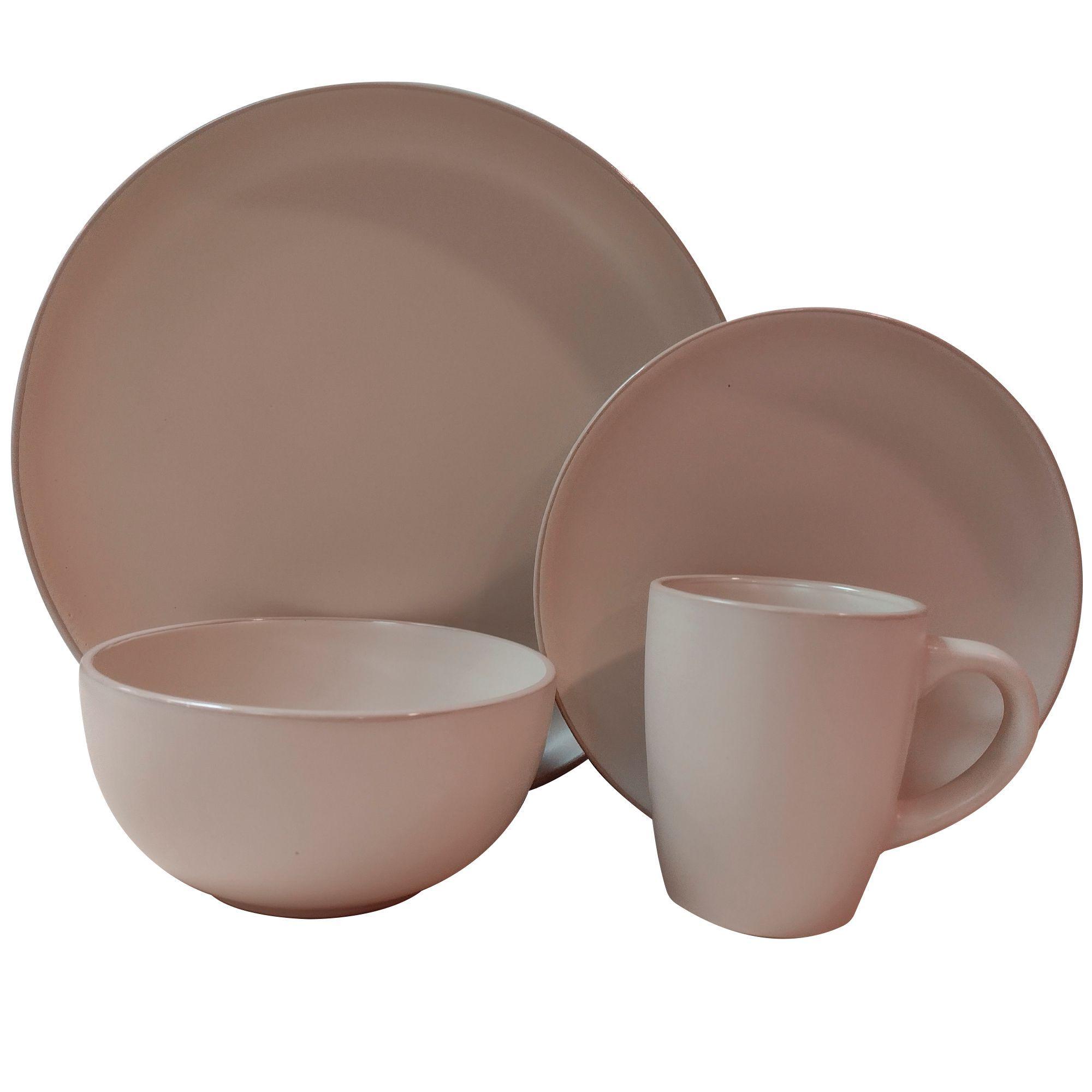 Loza 16 piezas Ceramica Beige-0