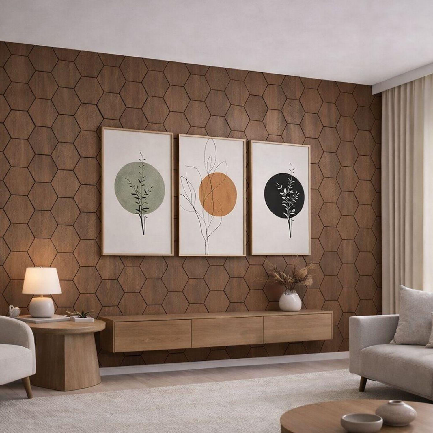 PANEL AC STICO TIPO COLMENA 5PZS CAF OSCURO 81X66-2