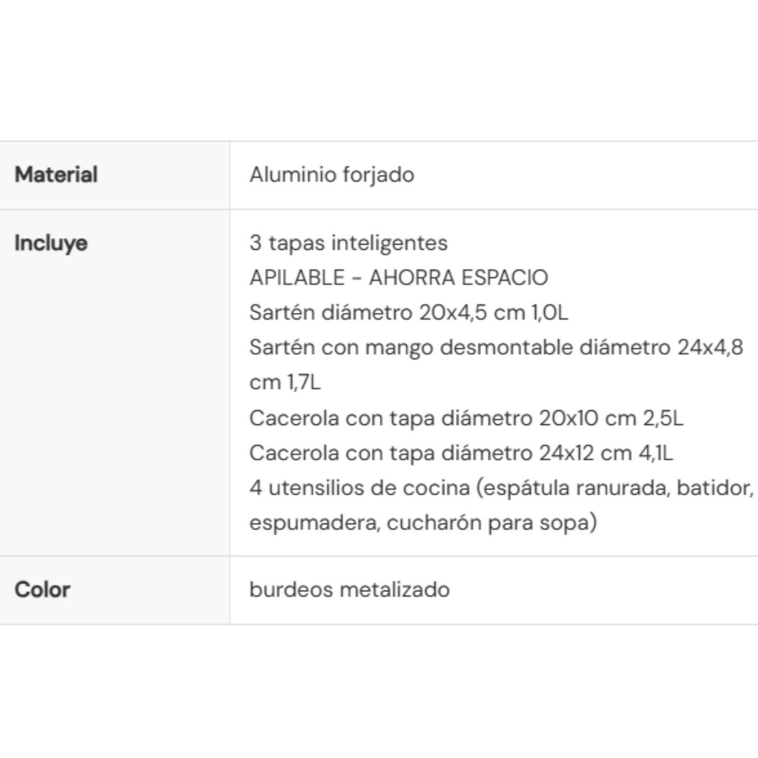 BATERIA DE COCINA 13 PZS METALLIC BURGUBDY EDITION ANTIADHERENTE-4