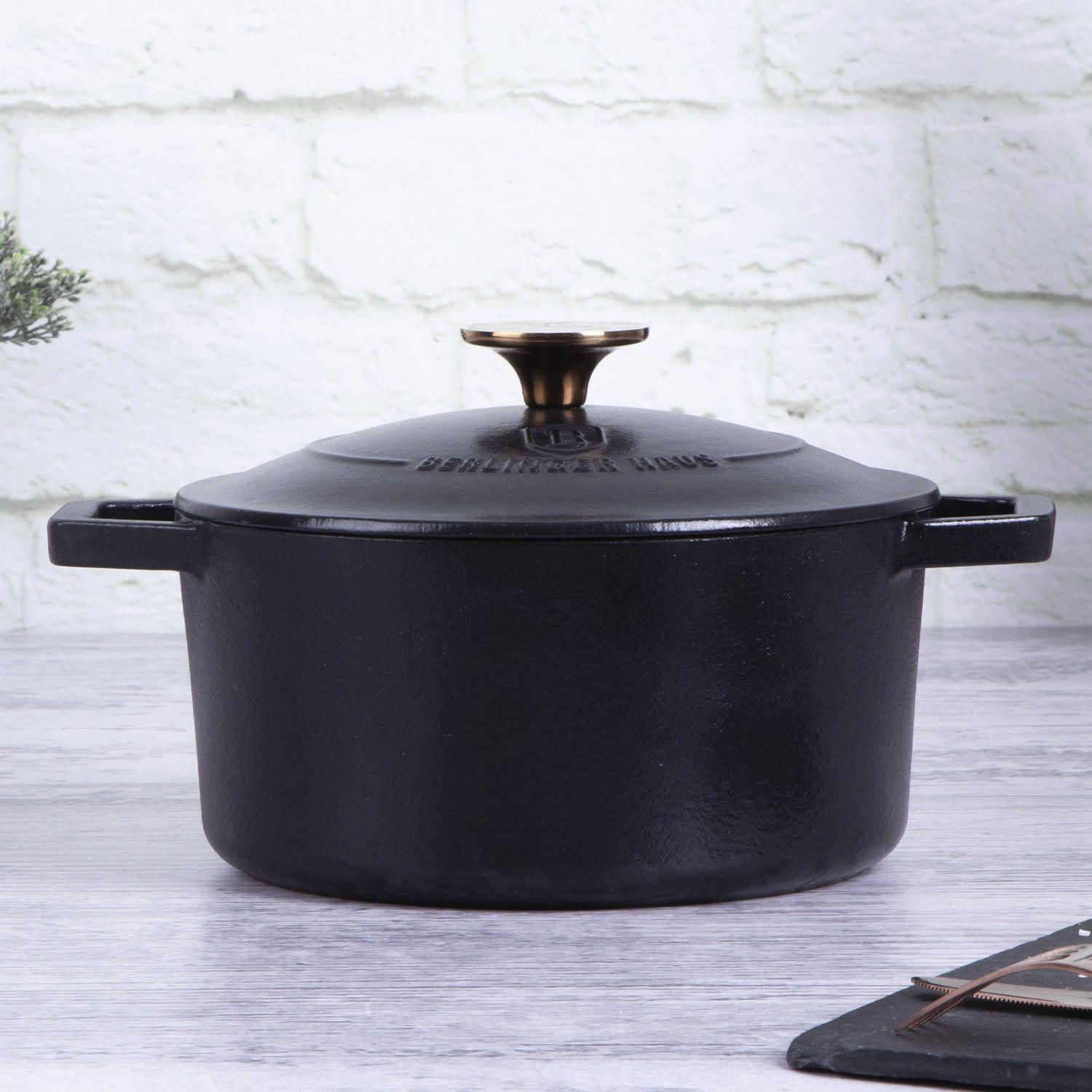 Cacerola de hierro fundido Ø 20 cm, Berlinger Haus, línea strong mold collection, color negro mate-3
