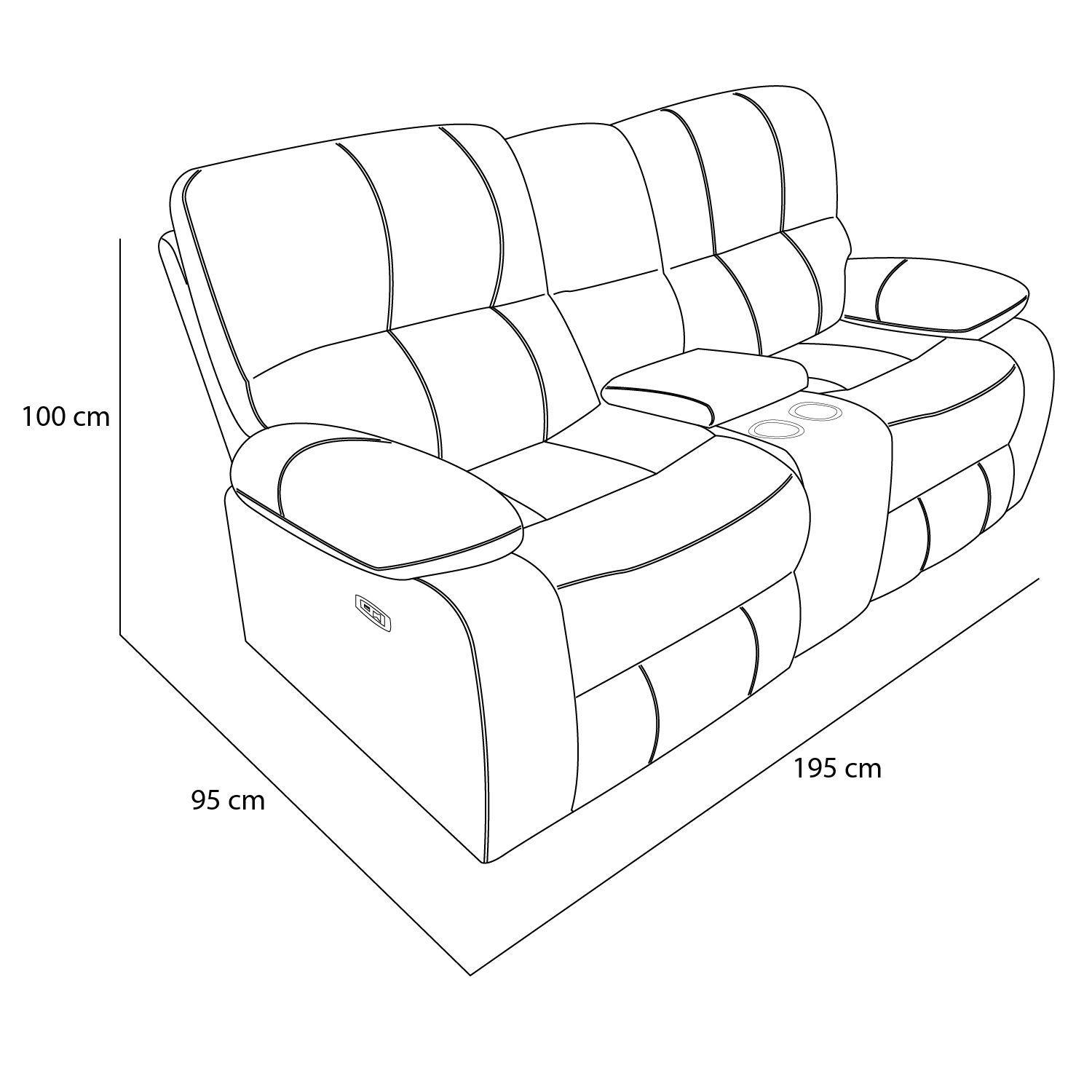 SOFA RECLINABLE  ELECTRICO  2 CUERPOS ODH  NEW VENECIA-4
