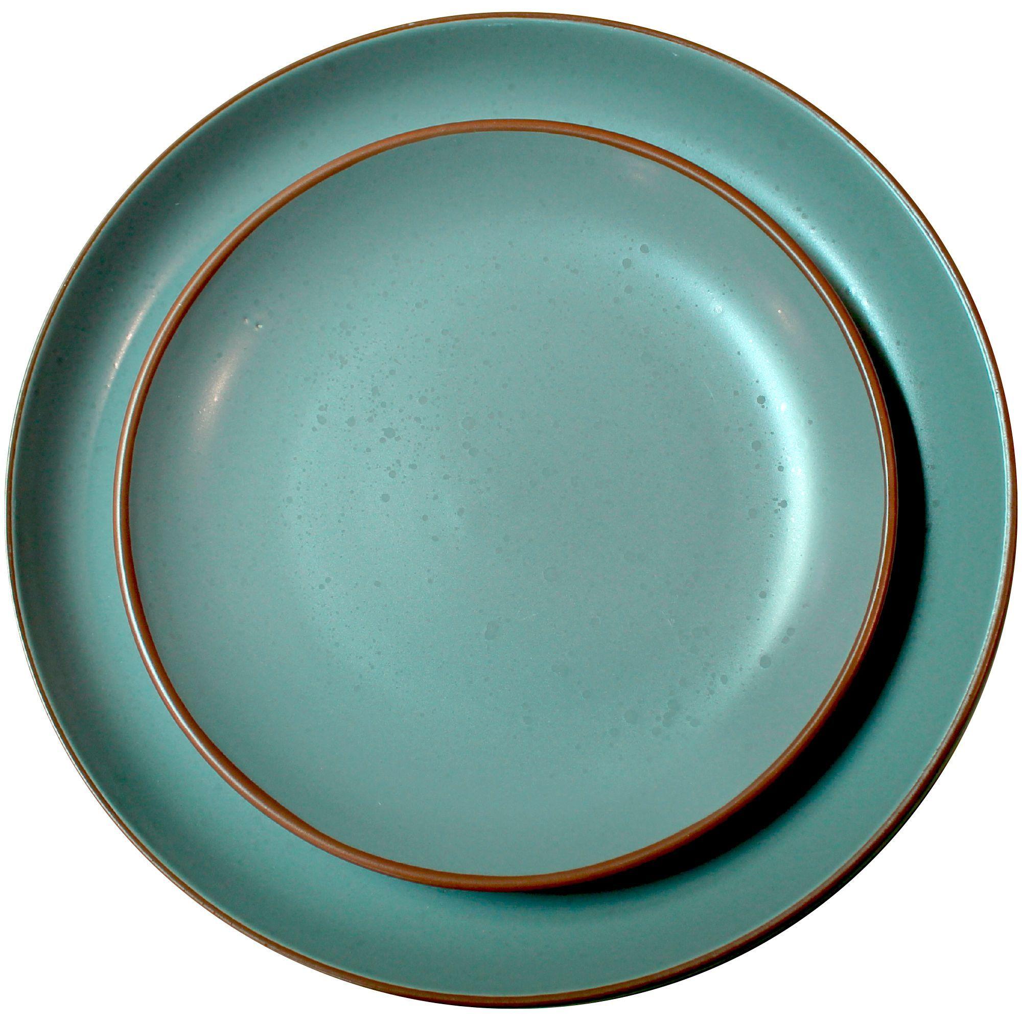 Loza 16 piezas Ceramica color  azul piedra-3