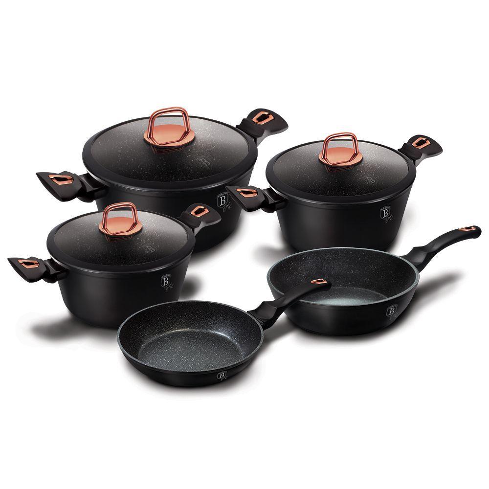 Batería de cocina de 10 piezas, colección Black Rose-2