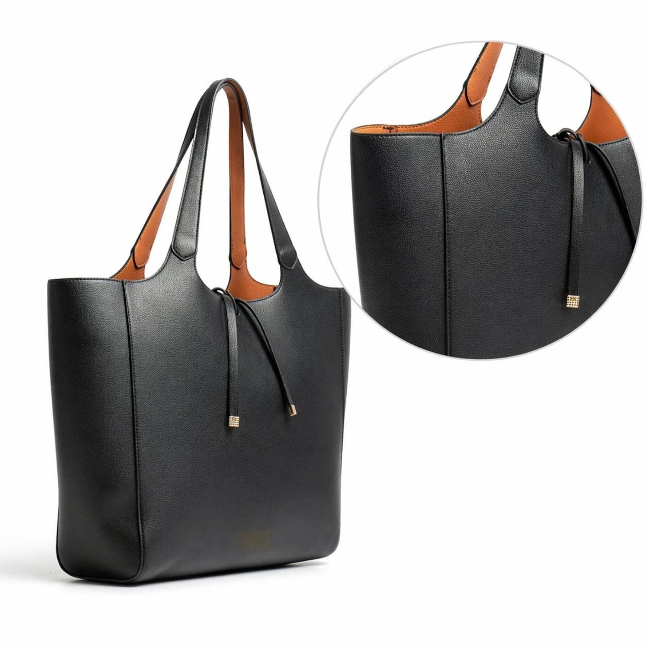 SHOPPER REVERSIBLE NEGRA cafe claro con estuche-2