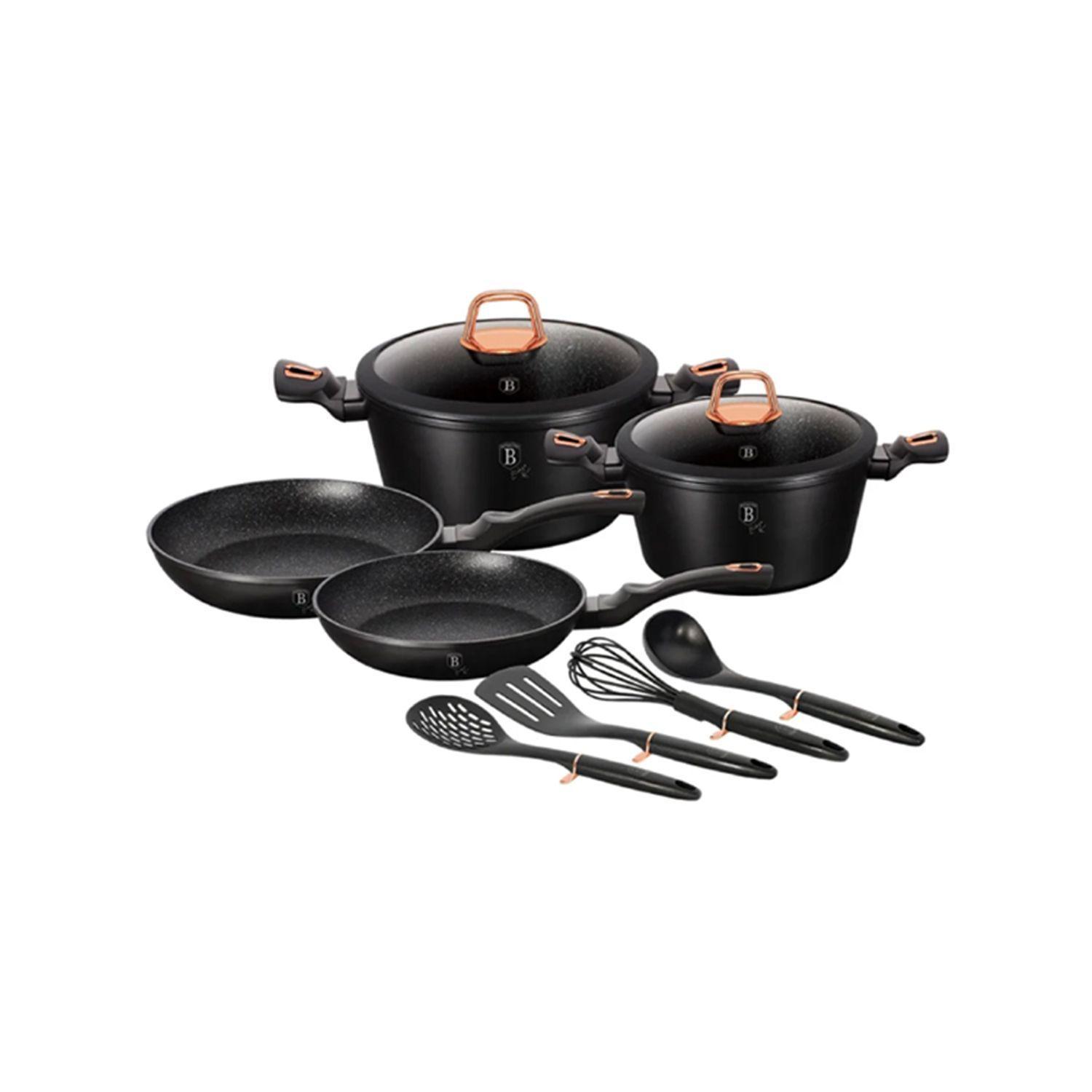 BATERÍA DE COCINA DE 10 PIEZAS BERLINGER HAUS BH/6149 BLACK ROSE COLLECTIO-0