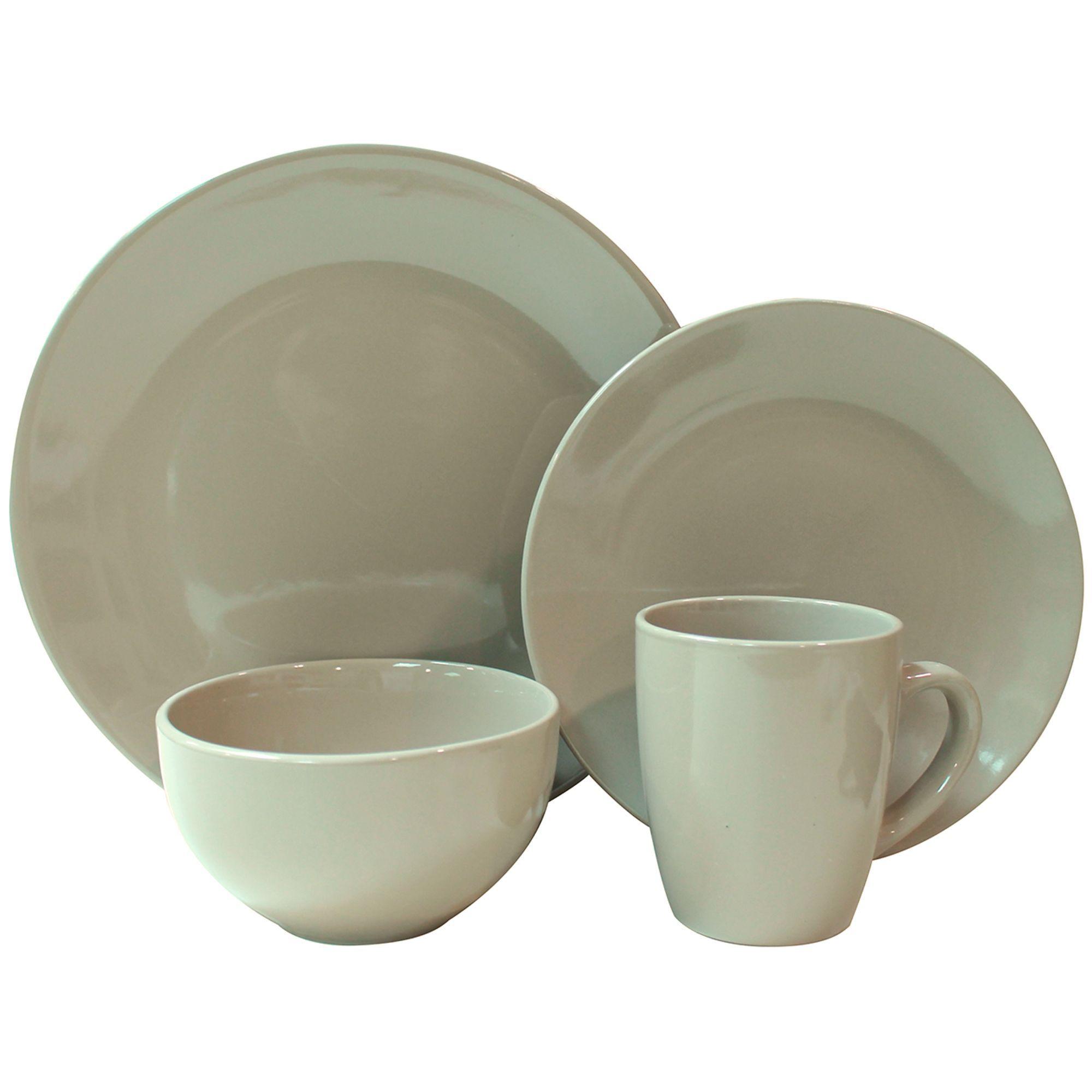 Loza 16 piezas Ceramica Beige-0