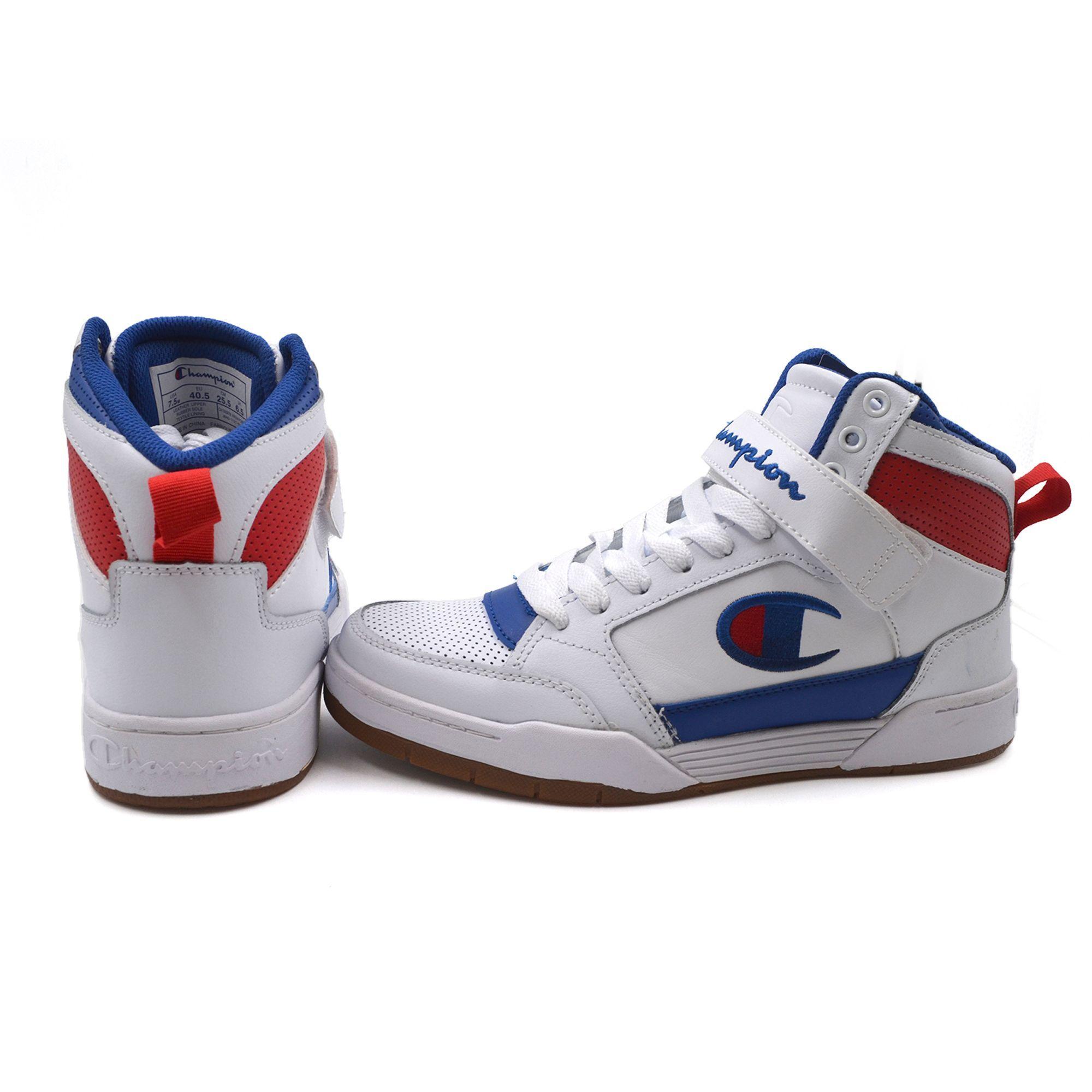 ZAPATILLA CHAMPION  HOMBRE CAÑA ALTA BLANCA  CORDON Y BELCRO-2