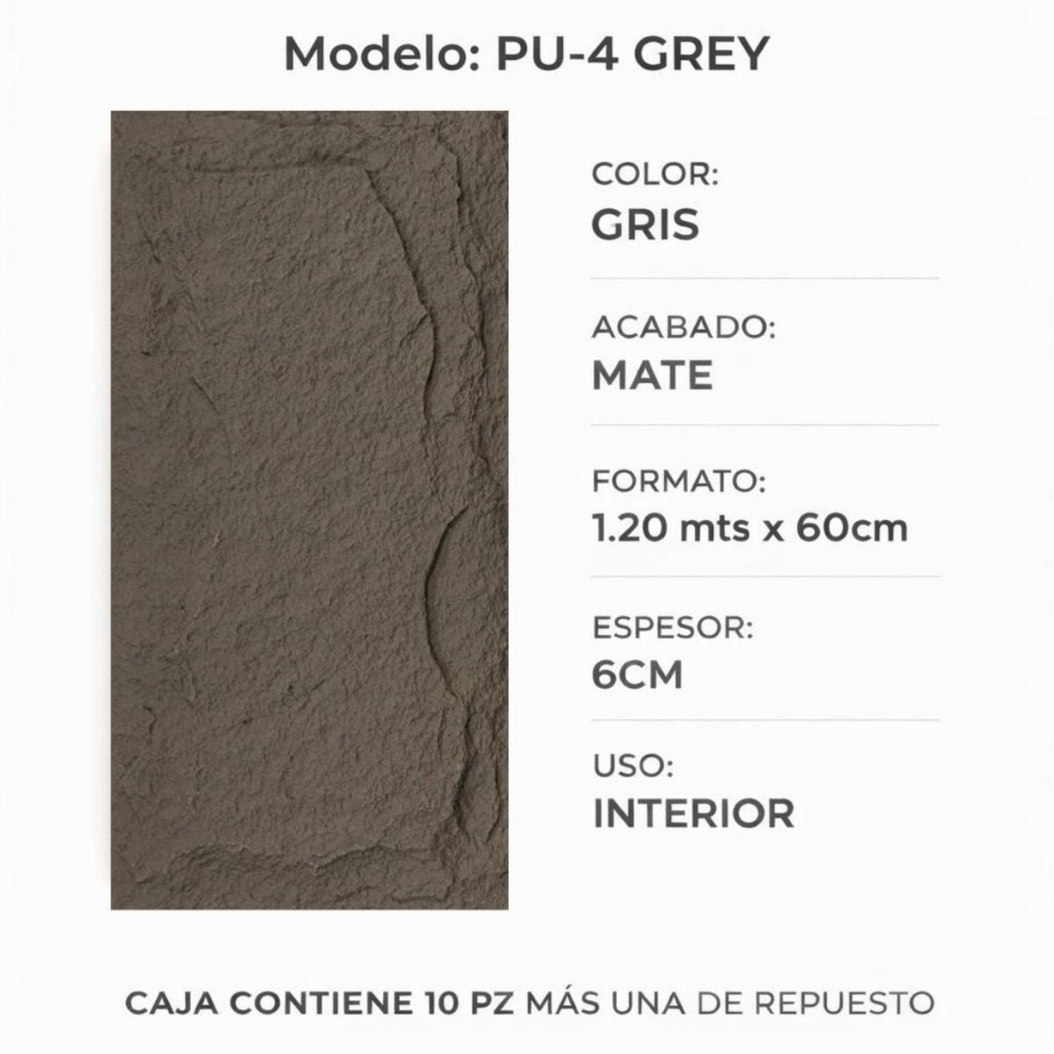 PANEL PU 120 X 60 CM VOLCANIC GREY PU 04 11 PZS-2