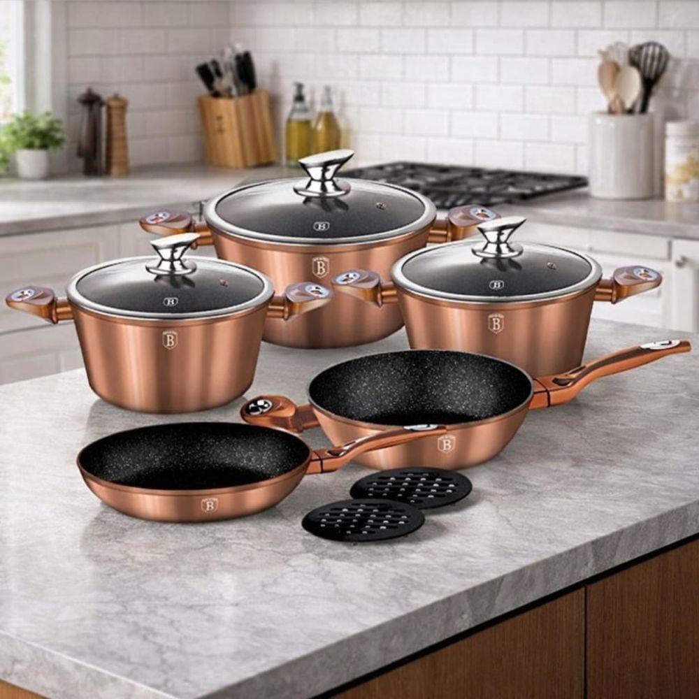 BATERIA DE COCINA 10 PZS COPPER METALLIC LINE ANTIADHERENTE-2