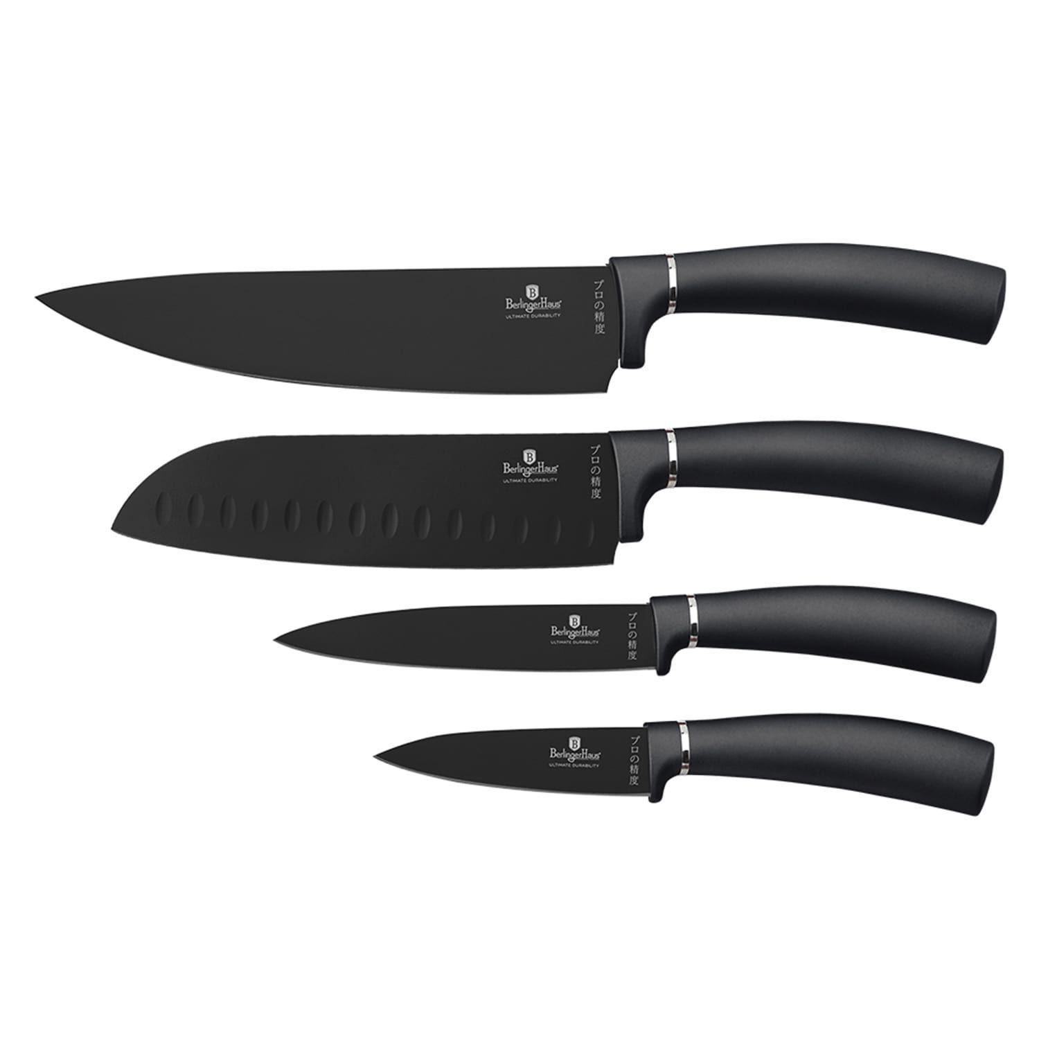 SET DE CUCHILLOS 4 PZS METALLIC LINE CARBON PRO EDITION ACERO INOXIDABLE-0