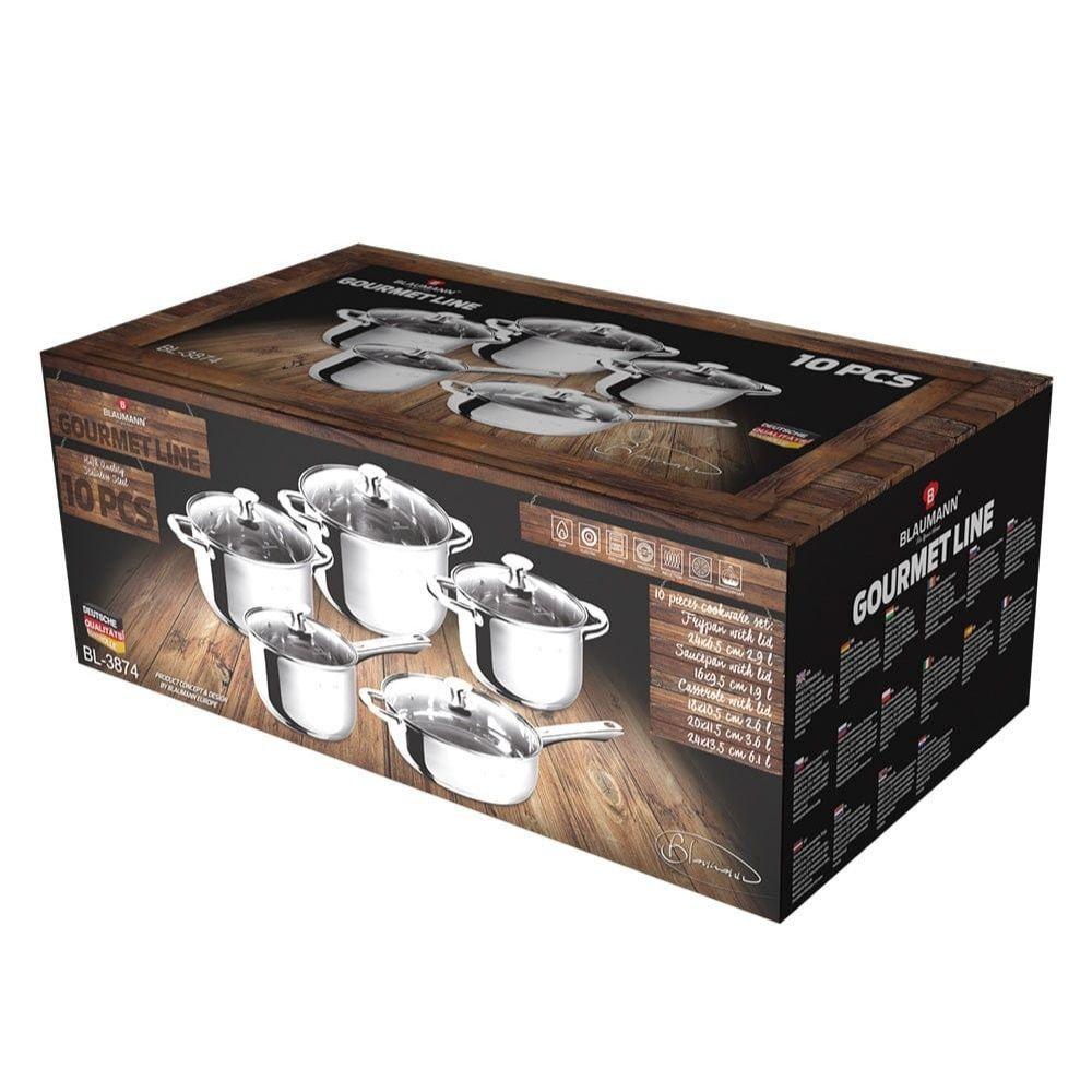 BATERIA DE COCINA 10 PZS GOURMET LINE ACERO INOXIDABLE-3