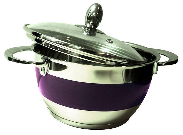 Olla de Ø18 cm, 2.1 (litros), acero inoxidable, color púrpura-0