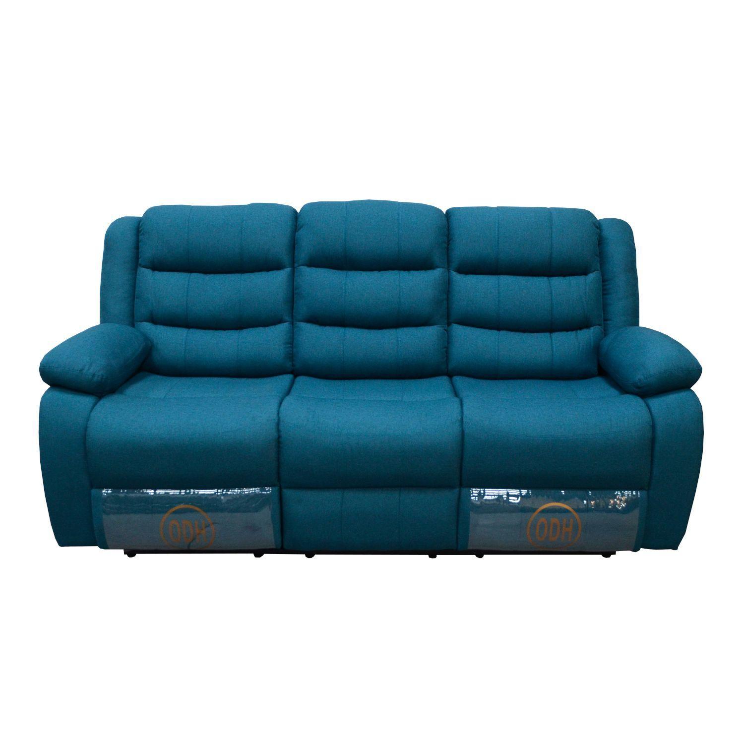 SOFA RECLINABLE 3 CUERPOS  ODH NEW ITALIA, COLOR AZUL PETROLEO-0