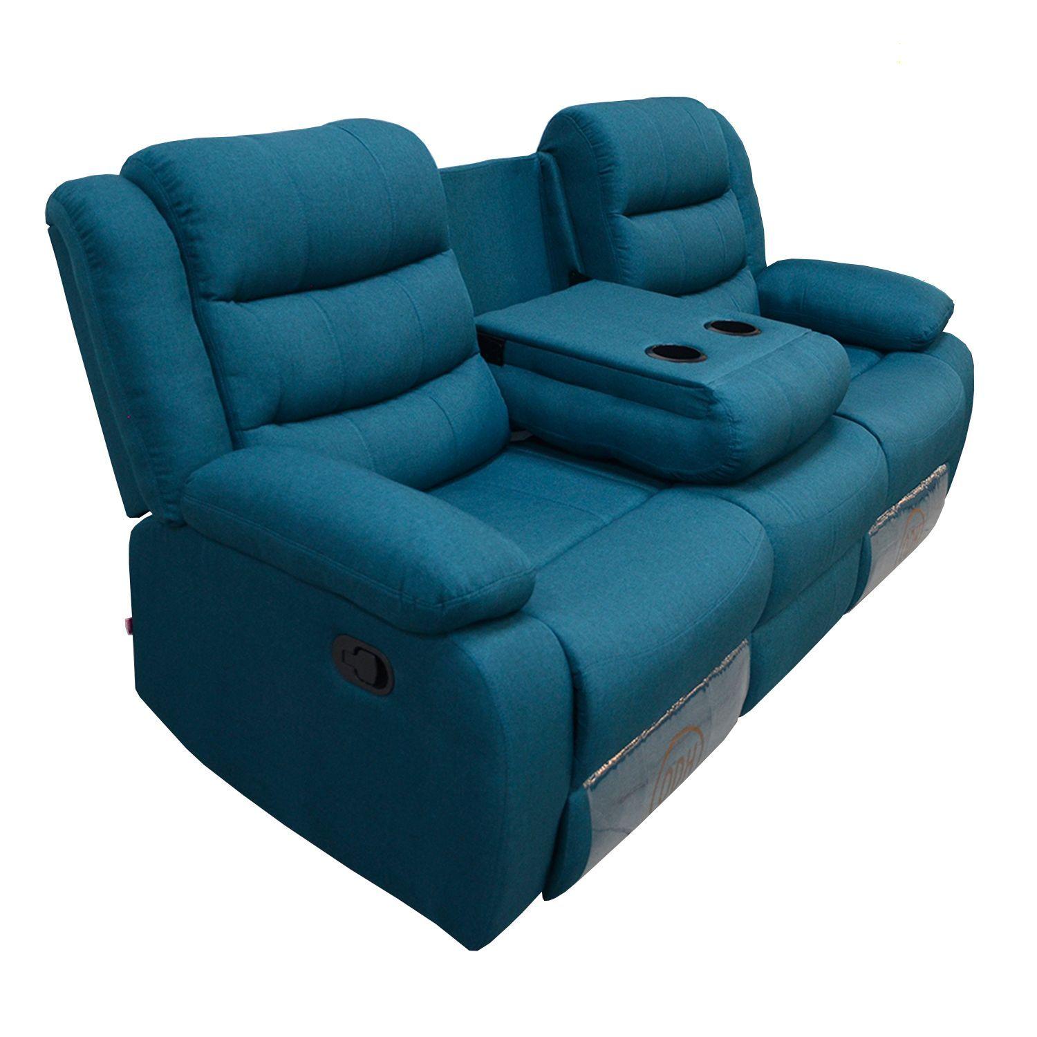 SOFA RECLINABLE 3 CUERPOS  ODH NEW ITALIA, COLOR AZUL PETROLEO-2
