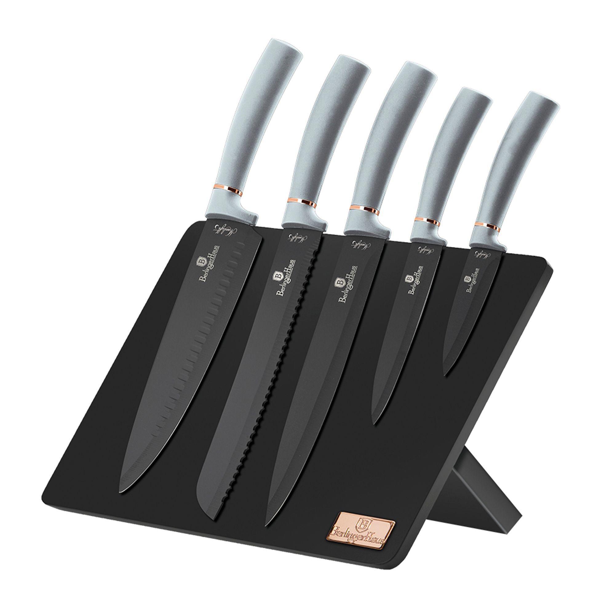 Set de cuchillos 6 pcs  con soporte organizador magnético -0
