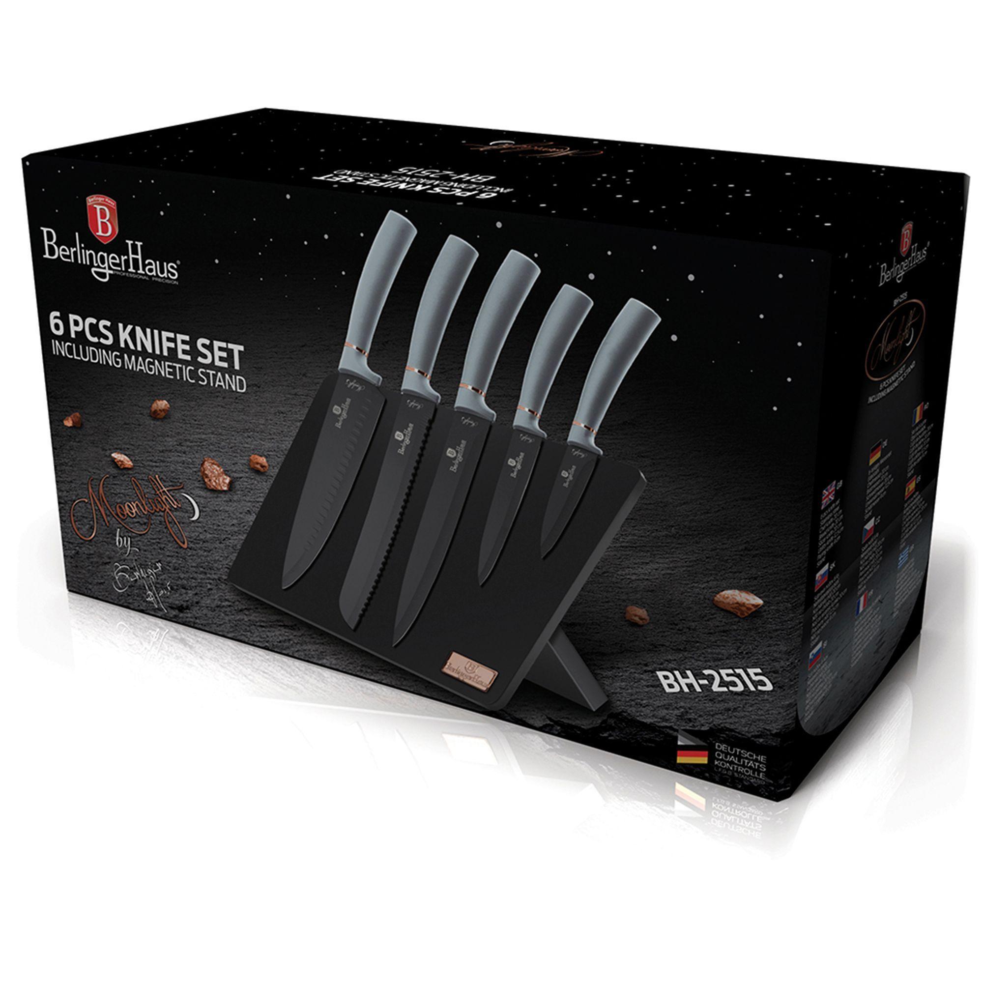 Set de cuchillos 6 pcs  con soporte organizador magnético -3